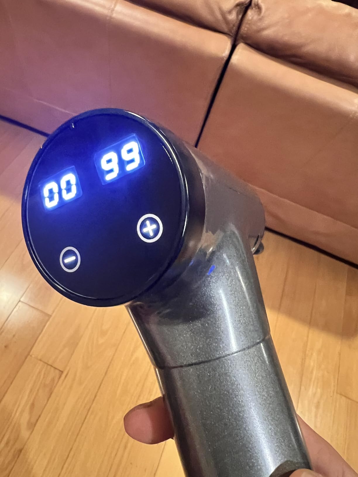 OLsky Massage Gun Deep Tissue, Handheld Electric Muscle Massager, High Intensity Percussion Massage Device for Pain Relief with 9 Attachments & 30 Speed(Grey) customer photo 2