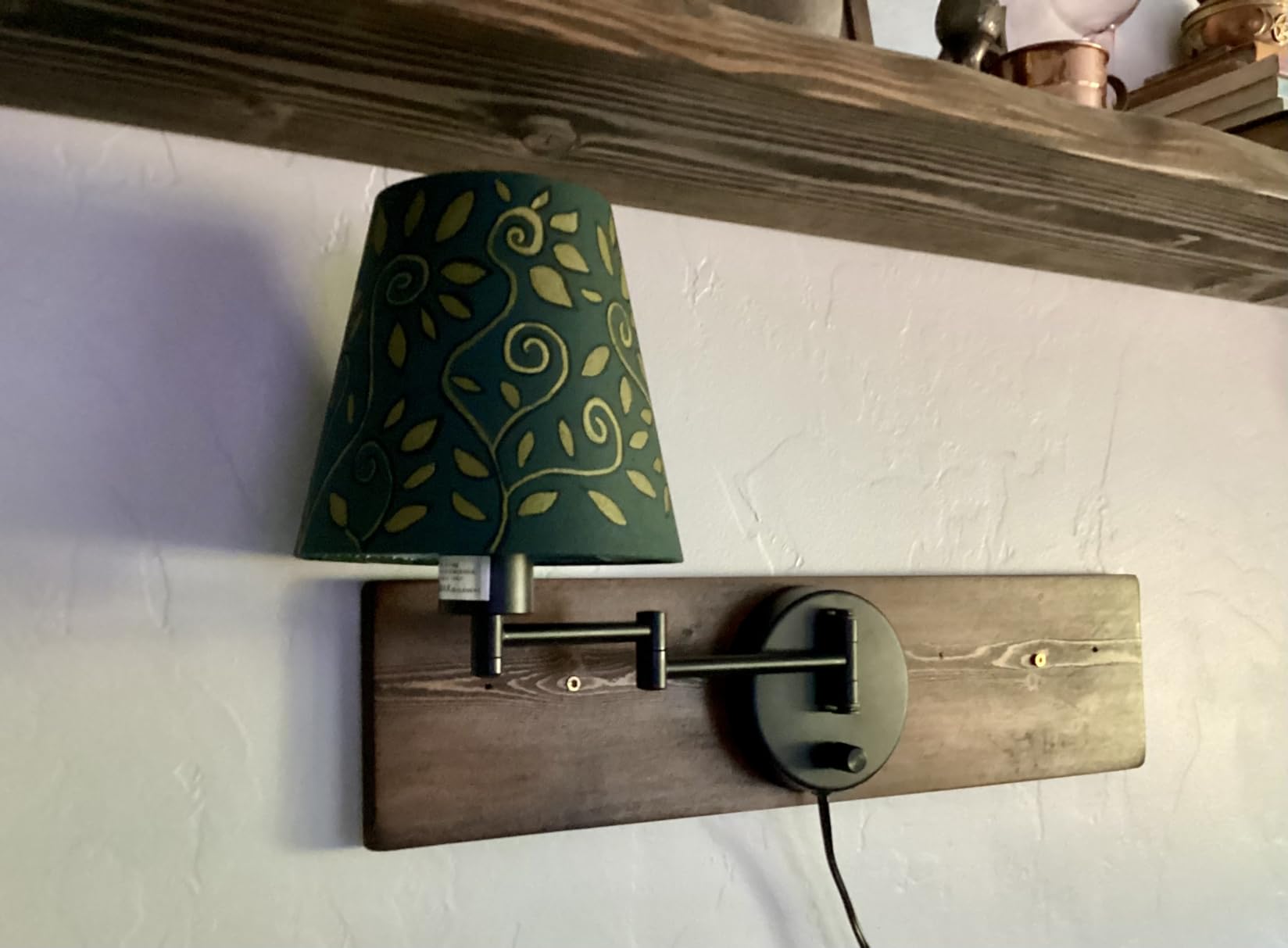VONLUCE Wall Lamp, Plug in & Swing Arm Wall Sconce, Nickel Finish | Modern Wall Lights with White Fabric Shades, Plug in & Hardwired Wall Mounted Light for Bedside, Living Room, Hallway customer photo 1
