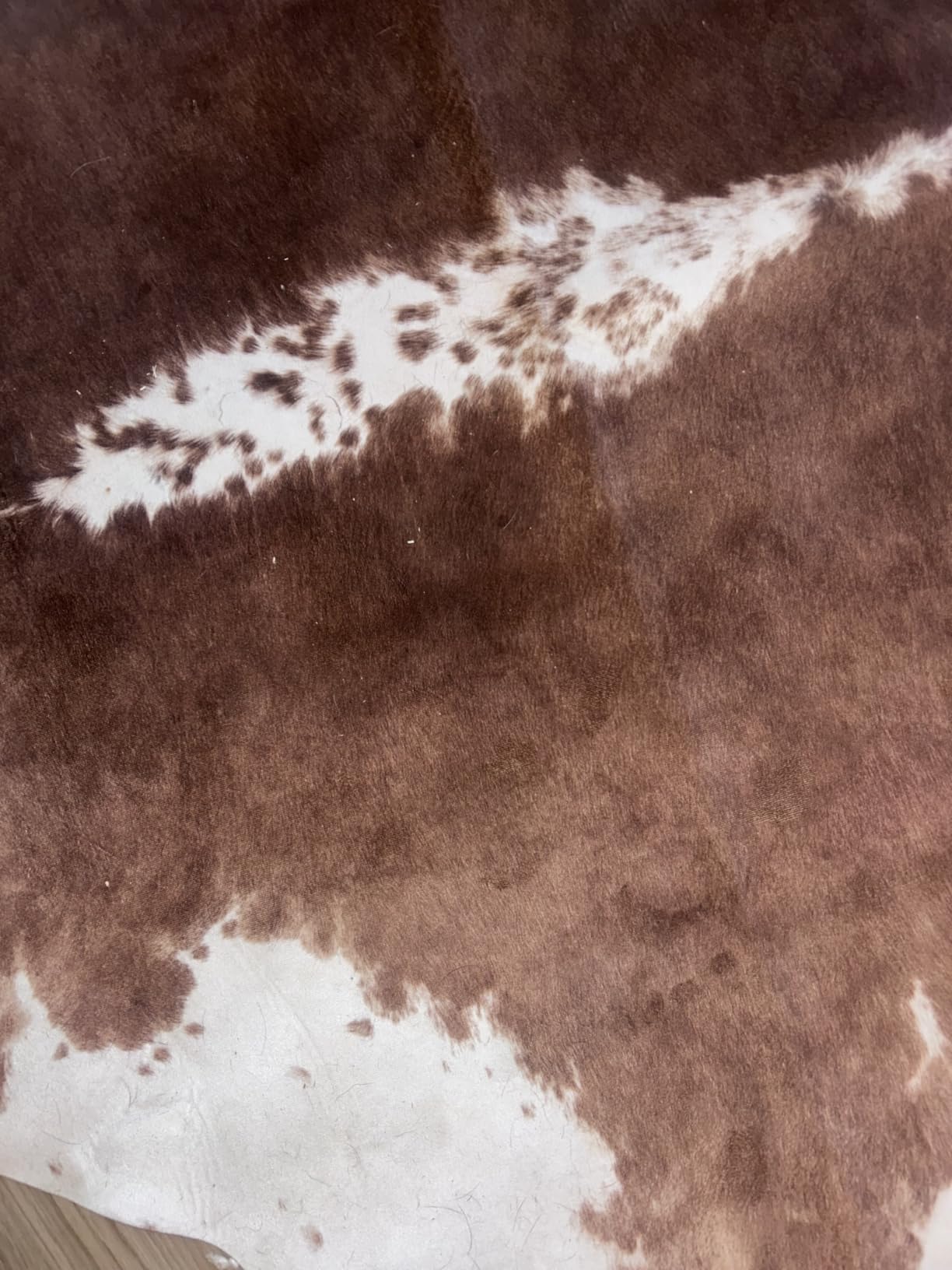 BENRON Faux Cowhide Rug, Cow Print Rug for Living Room Bedroom 4.6x5.2ft | Western cow hide rug for Cowboy Cowgirl Home Decor, Washable Rugs with Irregular Animal Skins and Hides Non Slip, Khaki Brown customer photo 2