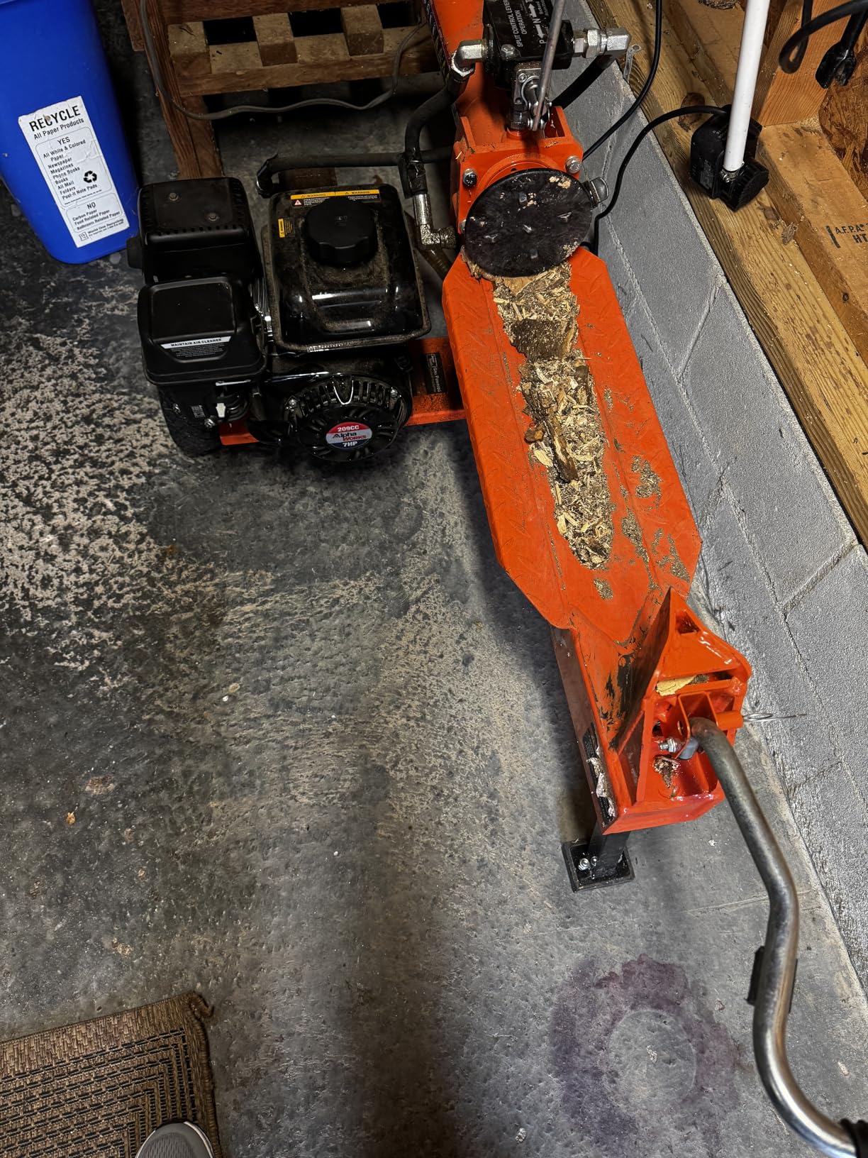 SuperHandy Log Splitter Portable 20 Ton Rapid Auto Return Ram System 7HP Engine Horizontal Full Beam Steel Wedge customer photo 2