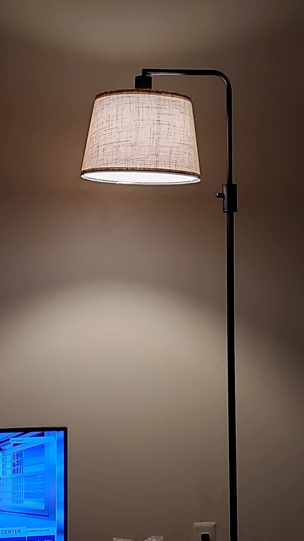 Dimmable Floor Lamp, 1000 Lumens LED Edison Bulb Included, Arc Floor Lamps for Living Room Modern Standing Lamp with Linen Shade, Tall Lamp for Bedroom Office Dining Room- Black customer photo 2