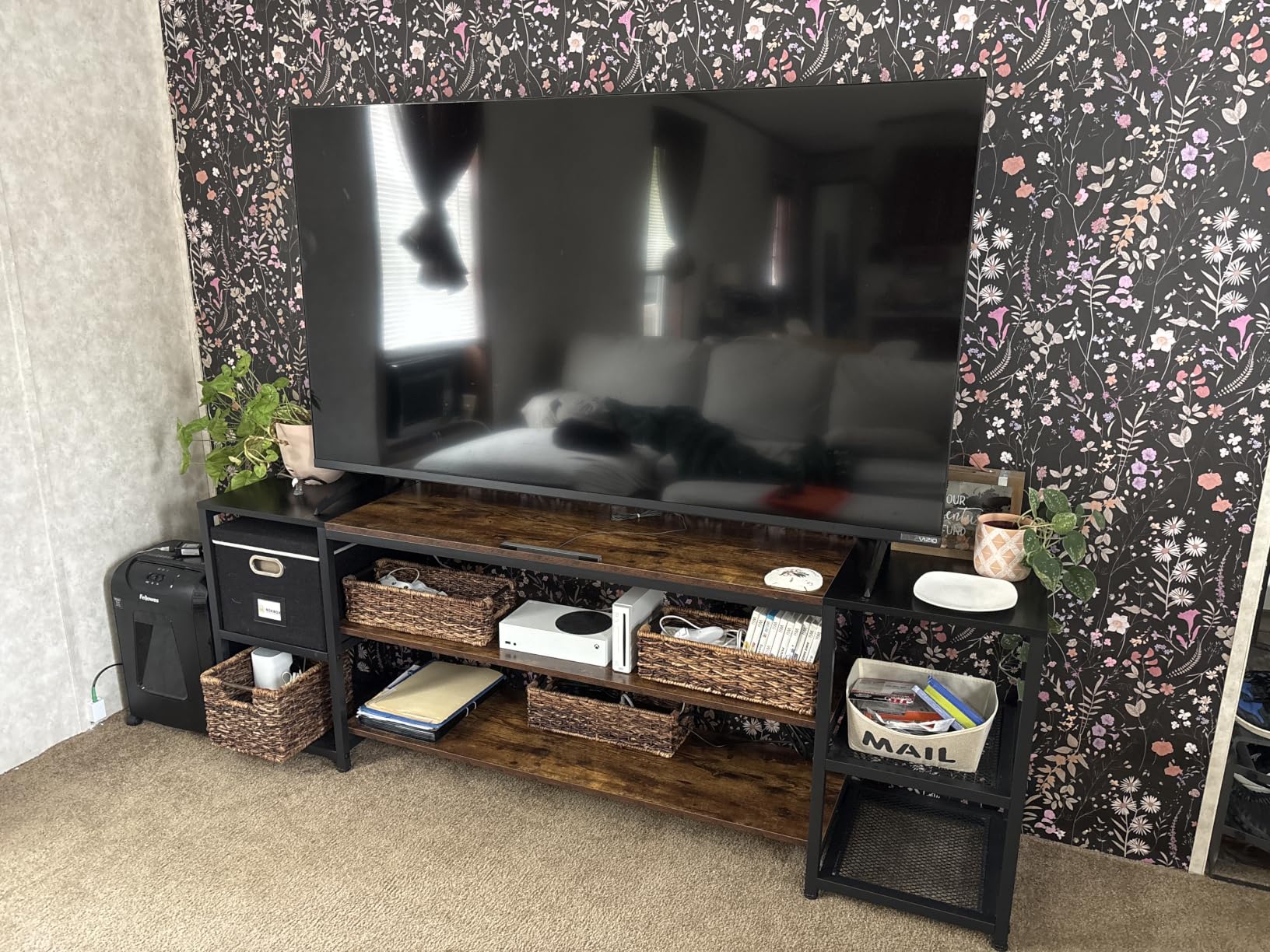 78 Inch TV Stand for TVs up to 85 Inch, Media Entertainment Center Console Table, Industrial 3-Tier TV Console Table with Storage Shelves for Living Room customer photo 1