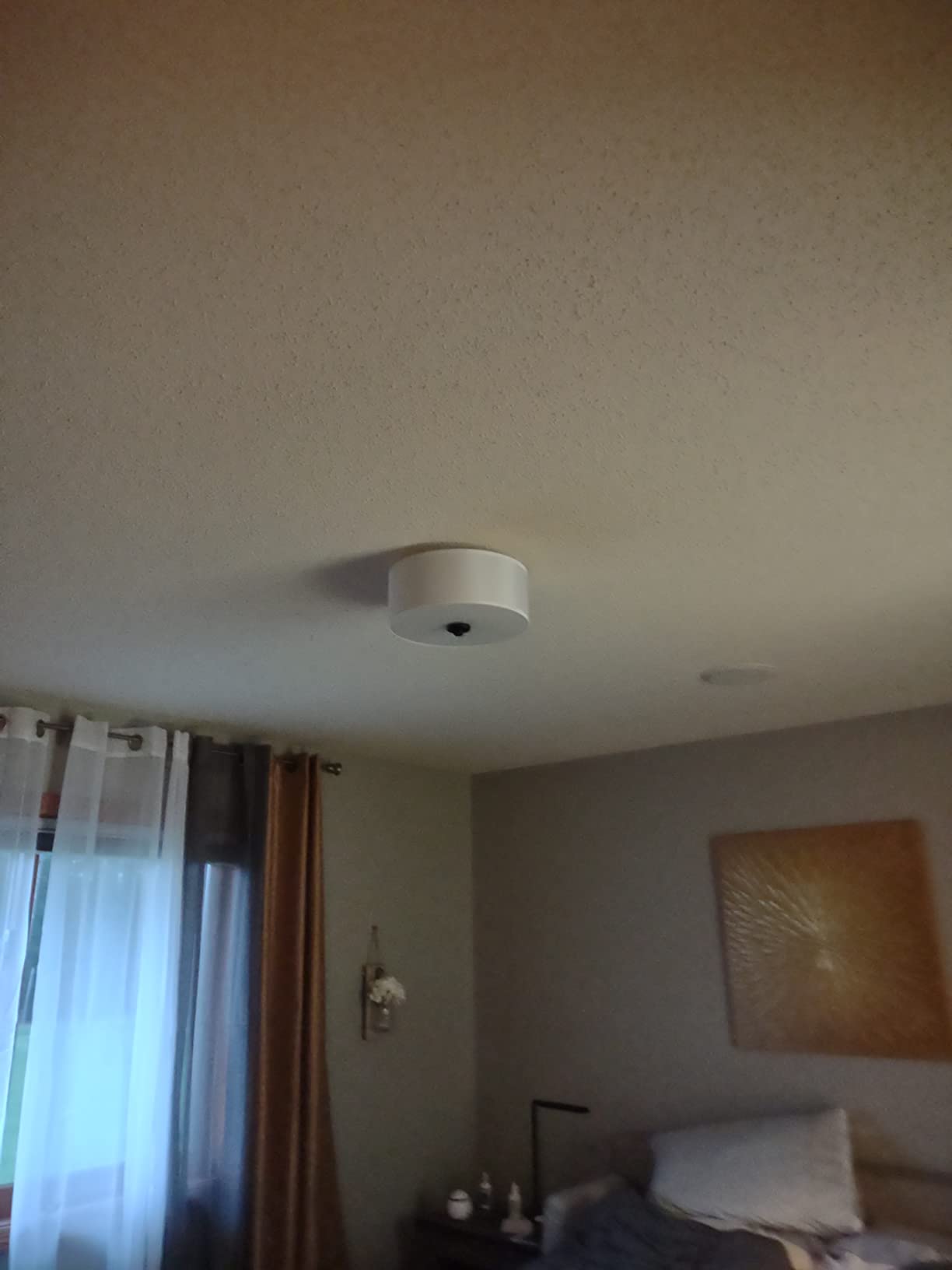 2-Light Flush Mount Ceiling Light Fixture, 12 Modern Close to Ceiling Light with White Fabric Drum Shade, Round Ceiling Light for Bedroom Hallway Living Room Bathroom Dining Kitchen customer photo 1