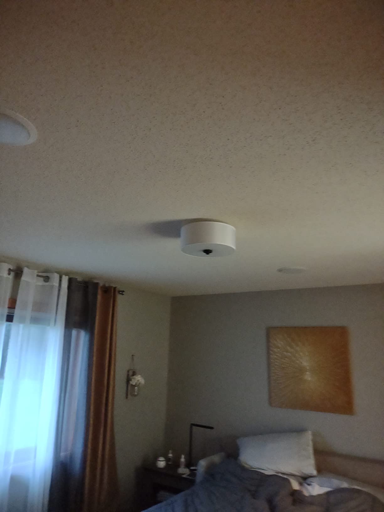 2-Light Flush Mount Ceiling Light Fixture, 12 Modern Close to Ceiling Light with White Fabric Drum Shade, Round Ceiling Light for Bedroom Hallway Living Room Bathroom Dining Kitchen customer photo 2