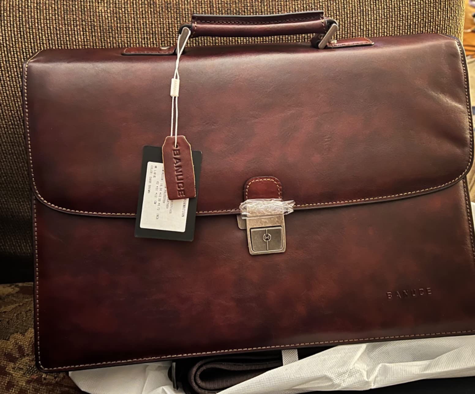 Banuce Italian Full Grain Leather Briefcase for Men Lawyer Briefcase customer photo 1