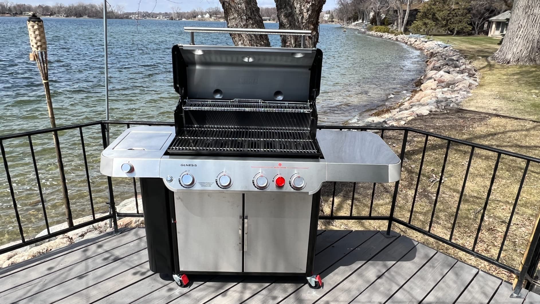 Genesis S-435 Liquid Propane Gas Grill for Outdoor Cooking, Stainless Steel Finish, 4 Burners and 1 Side Burner - Stainless Steel Cooking Grates, PureBlu Burners & Sear Zone customer photo 2