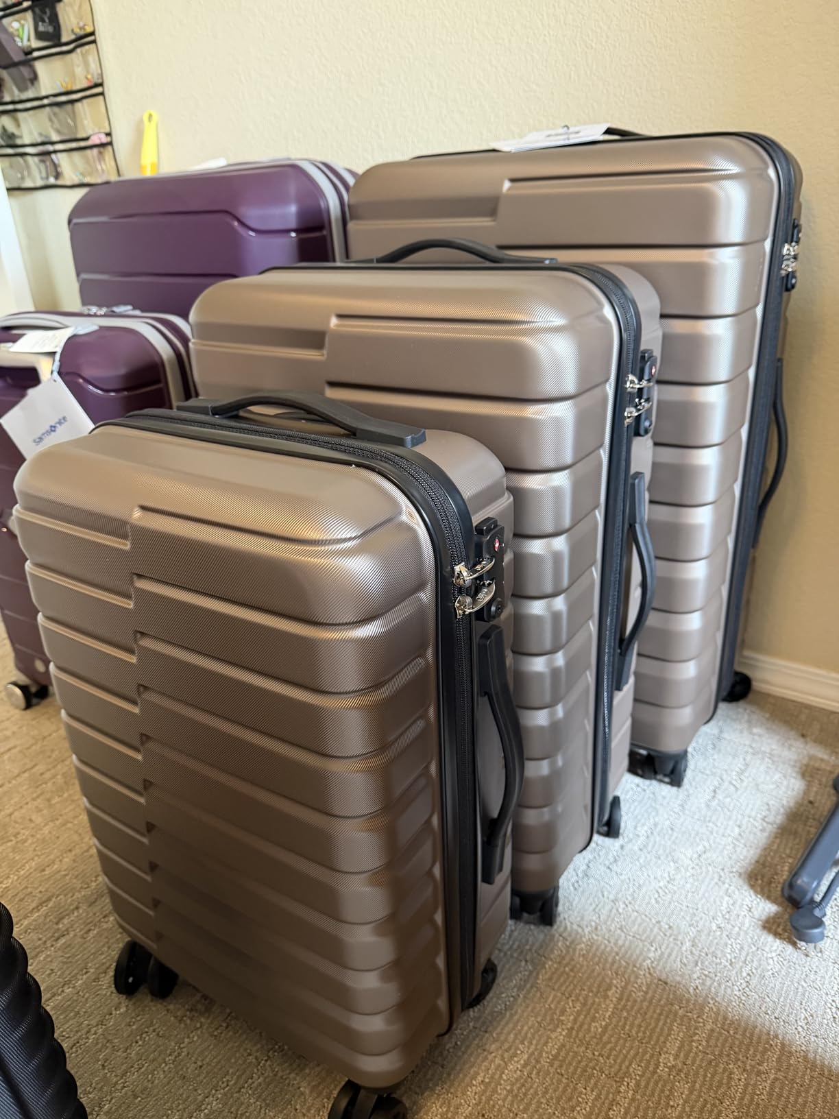 Coolife Luggage Sets, 3 Piece Hard Shell Suitcase Set with Spinner Wheels, Expandable Large Checked Luggage, Lightweight Rolling Carry On with TSA Lock Blue customer photo 1