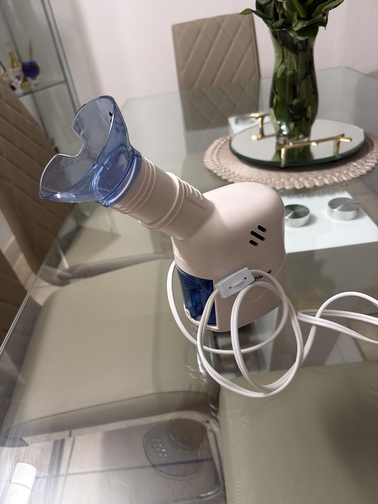 HealthWise Steam Inhaler Respiratory Vapor Therapy | Sinus Pressure, Congestion, Colds & Cough Relief | Facial Steamer, Steam Inhaler, FSA Eligible, Vaporizer or Vocal Steamer | Mask for Cleansing customer photo 2