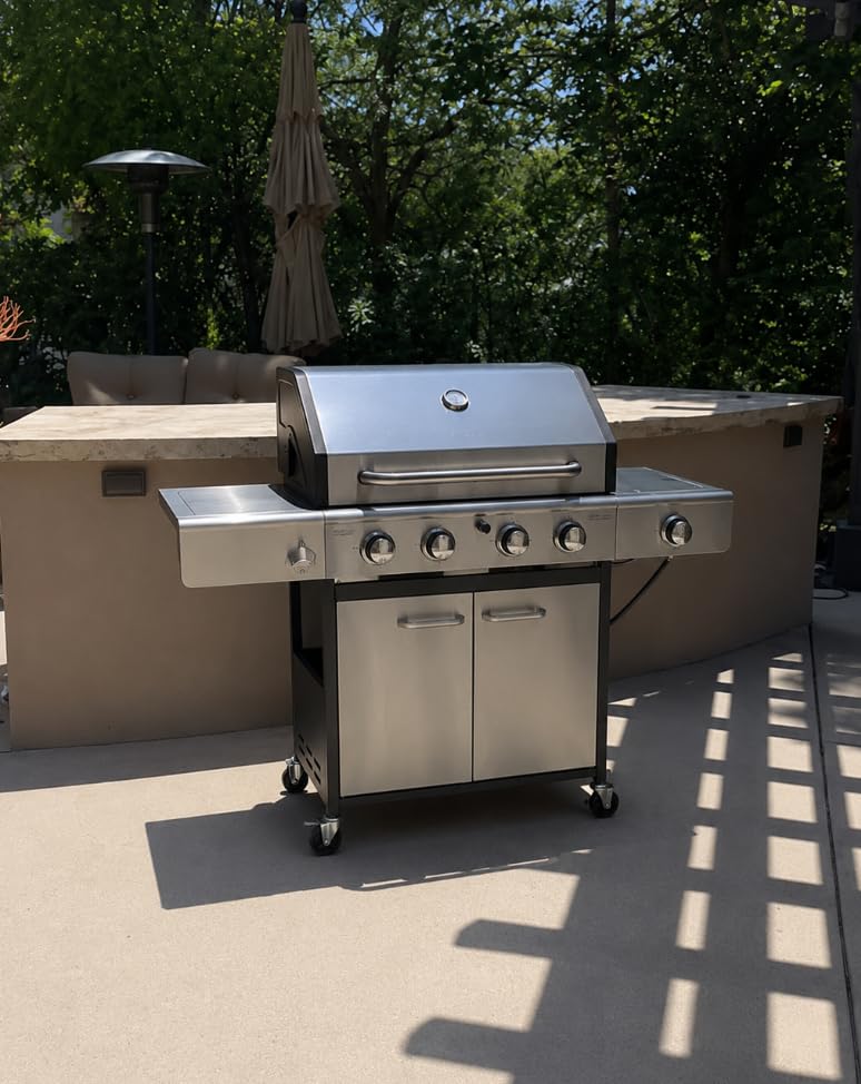Captiva Designs 4-Burner Propane Gas BBQ Grill with Side Burner & Porcelain-Enameled Cast Iron Grates, 42,000 BTU Output Stainless Steel Grill for Outdoor Cooking Kitchen and Patio Backyard Barbecue customer photo 1