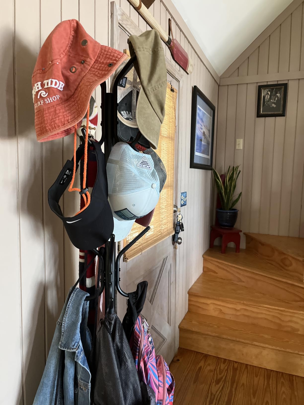 SONGMICS Coat Rack Freestanding, Metal Coat Rack Stand with 12 Hooks and 4 Legs, Holds Clothes, Hats, and Bags, for Entryway, Living Room, Bedroom, Black URCR031B01 customer photo 2