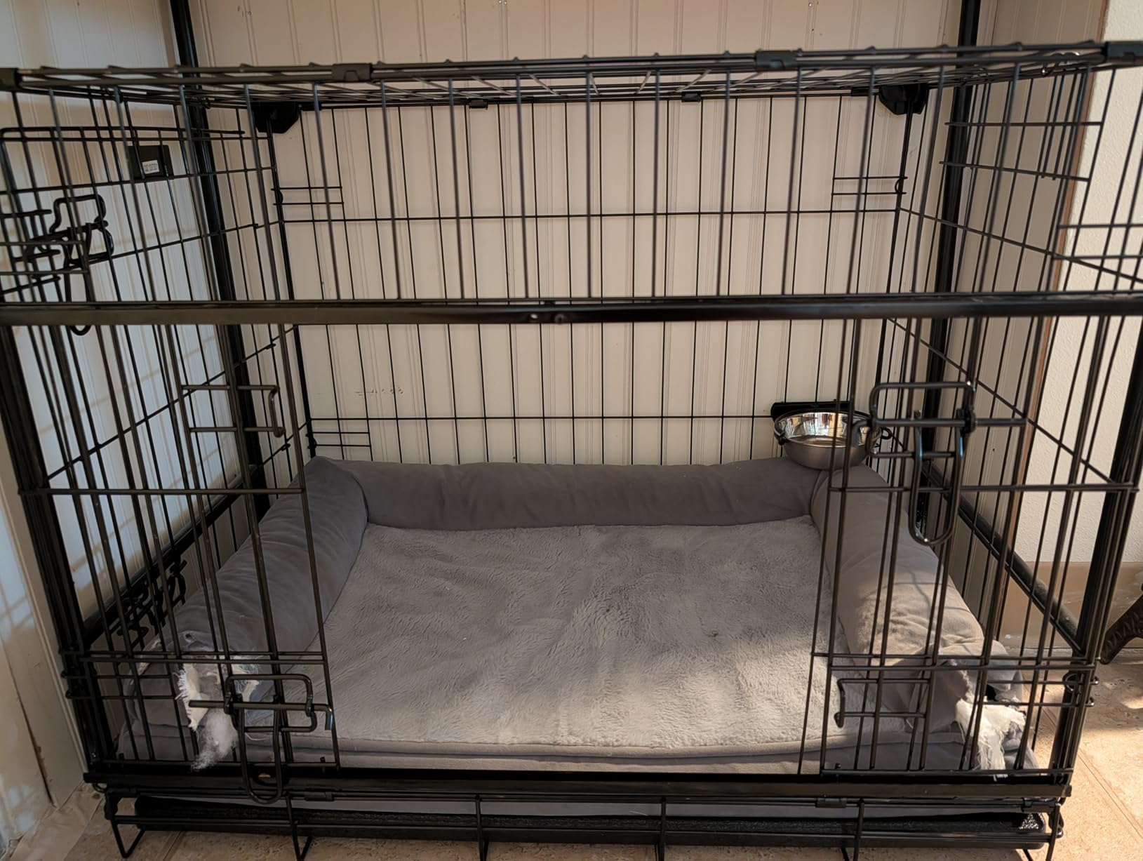 Amazon Basics Dog Bed with Premium Foam, Pressure-Relief Support for Dogs up to 90lbs, Non-Slip Bottom, Machine Washable Cover, Extra Large Sized (44