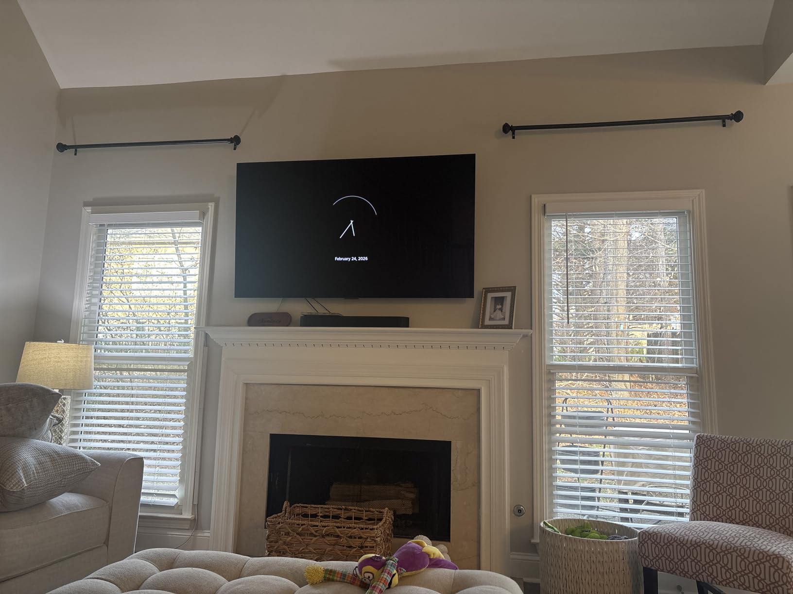 1 Inch Black Curtain Rods for Windows, Heavy Duty, 72 to 144 Inch, Standard Decorative Window Curtain Rod Set with Brackets customer photo 2