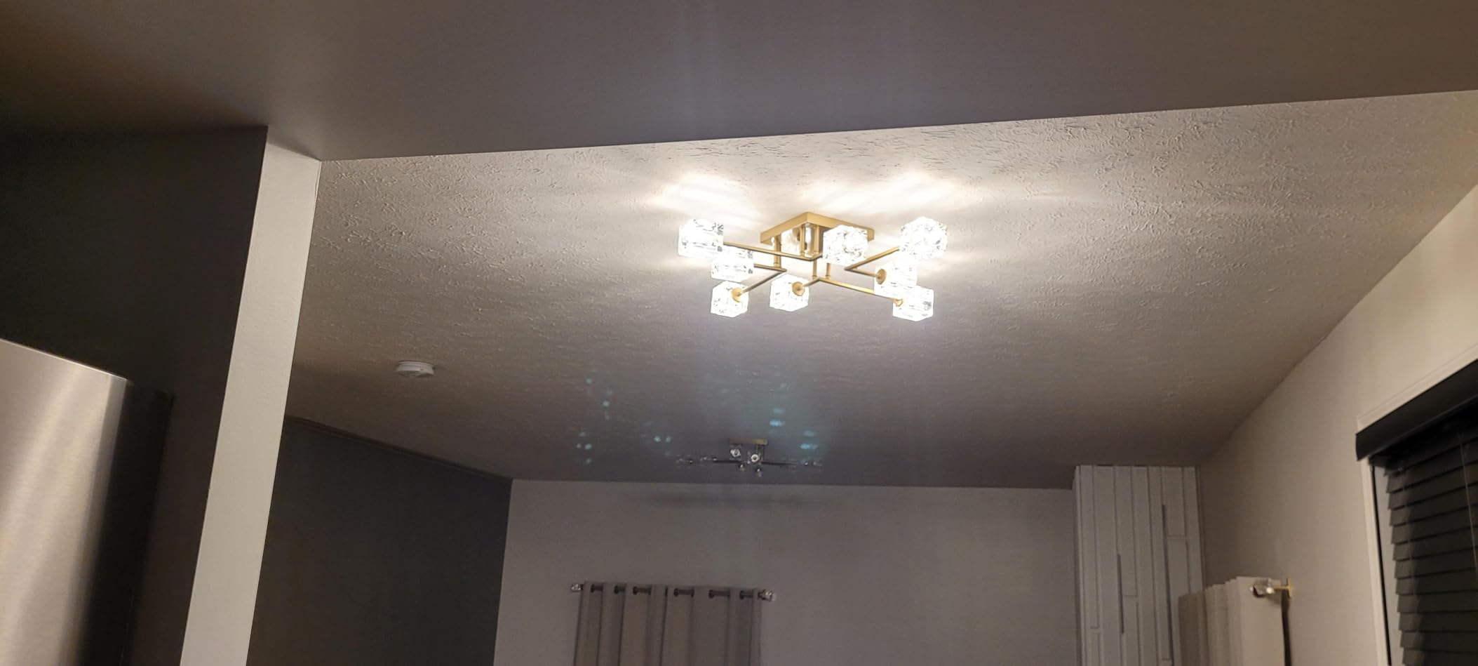 Modern Crystal Chandelier for Dining Room, Black and Gold Pendant Lights Fixture with 8-Lights, Adjustable Height Hanging Ceiling Light for Kitchen Island, Bedroom, Over Table, Living Room customer photo 2