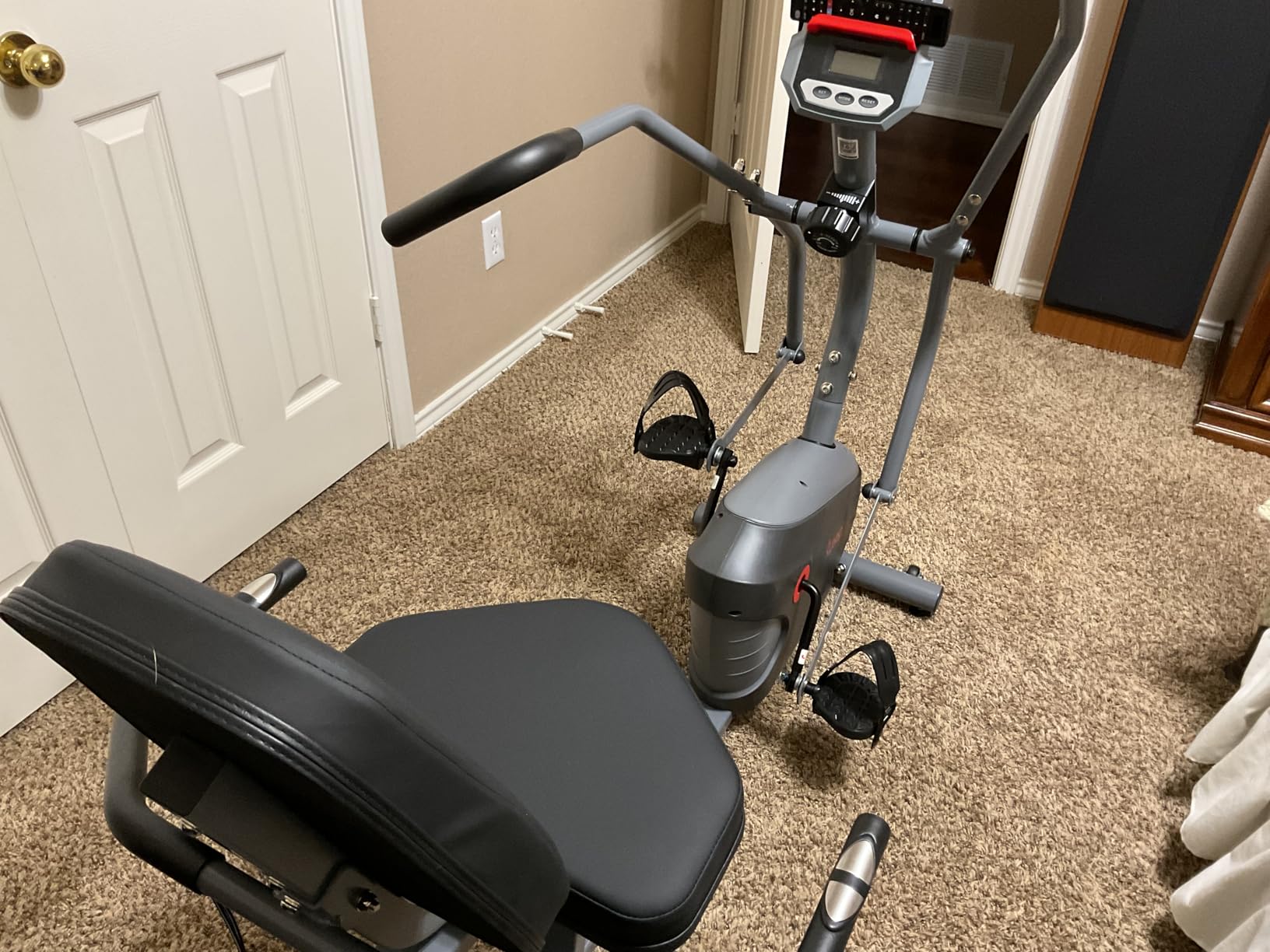 Sunny Health & Fitness Smart Recumbent Cross Trainer with Arm Exerciser | Dual Function Full-Body Workout, 8-Lvl Magnetic Resistance, Adjustable Seat, Step-Thru Frame, Pulse Sensor, Free SunnyFit App customer photo 1