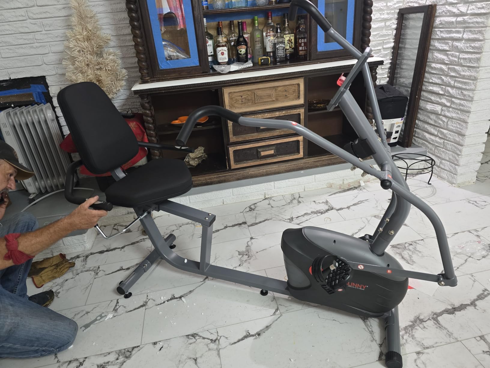 Sunny Health & Fitness Smart Recumbent Cross Trainer with Arm Exerciser | Dual Function Full-Body Workout, 8-Lvl Magnetic Resistance, Adjustable Seat, Step-Thru Frame, Pulse Sensor, Free SunnyFit App customer photo 2