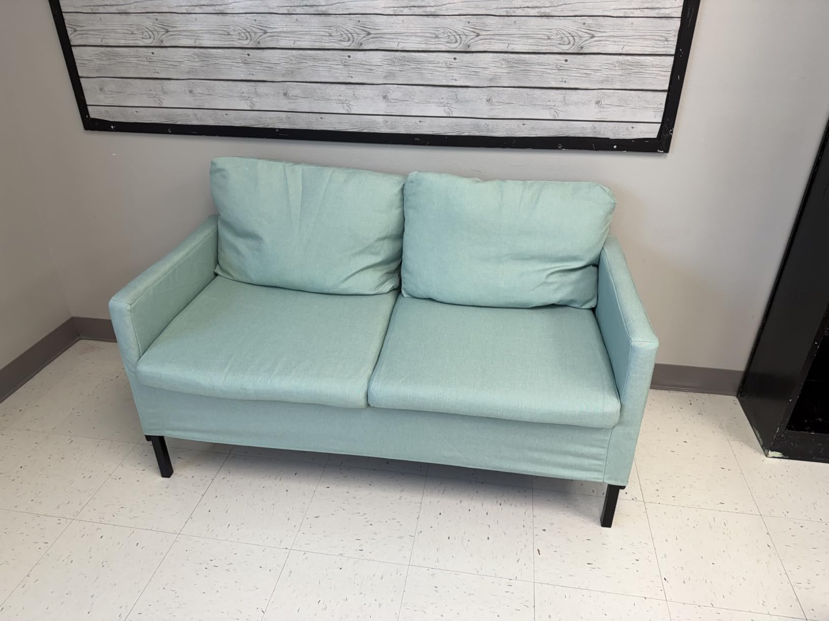 TYBOATLE 51'' Dark Grey Small Couch Loveseat, 2-Seater Linen Sofa | Love Seat, Small Sofa Design, Linen Upholstery customer photo 2