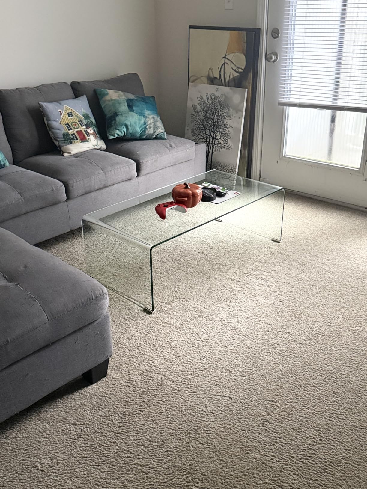 Meihua Tempered Glass Coffee Table for Living Room, Clear Center Table with 0.47 inch Tempered Glass, Transparent Modern Coffee Table customer photo 1