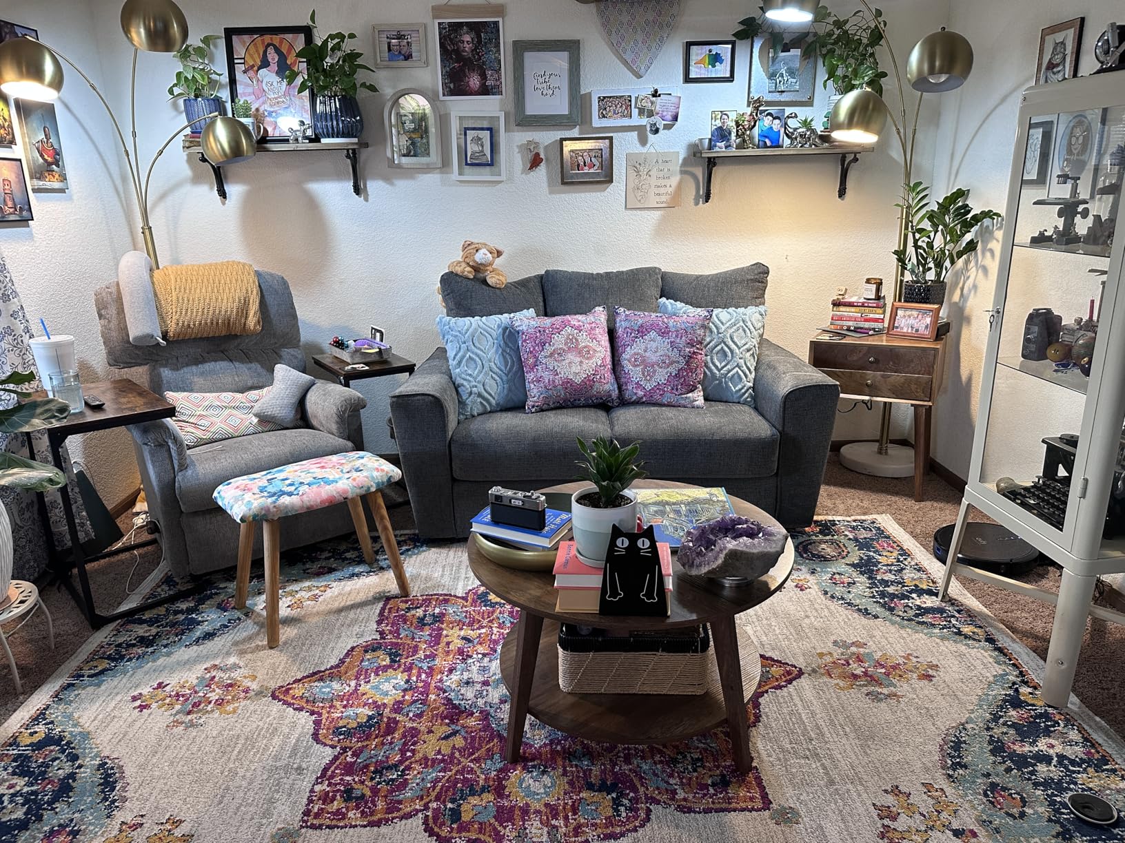 Signature Design by Ashley Loveseat Sofa, 63 in Gravel Gray, Stairatt | Cozy plush chenille upholstery customer photo 2