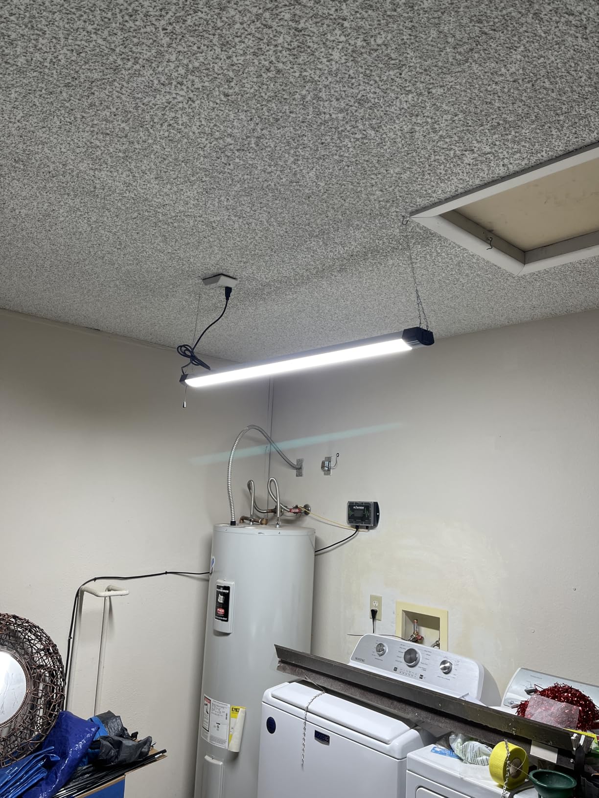 hykolity 4FT 120W LED Shop Light Linkable, 13000LM (400w Equivalent) | 5000K Utility Shop Lights for Garages, Workshops, Basements, Hanging or Flush Mount, with Power Cord and Pull Chain, ETL customer photo 1