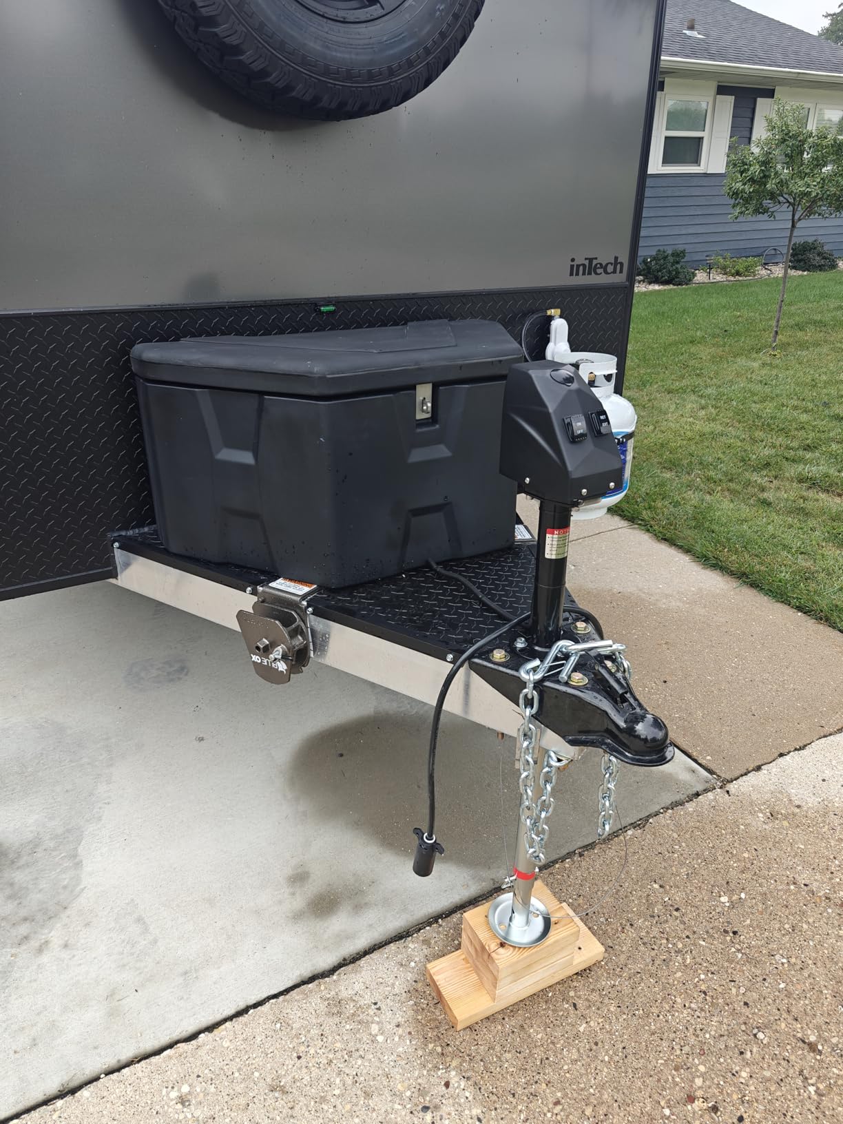 Kohree Electric Trailer Jack 4000lbs with Wiring, Heavy Duty A-Frame, RV Electric Power Tongue Jack with Manual Crank Handle & Weatherproof Cover, 22