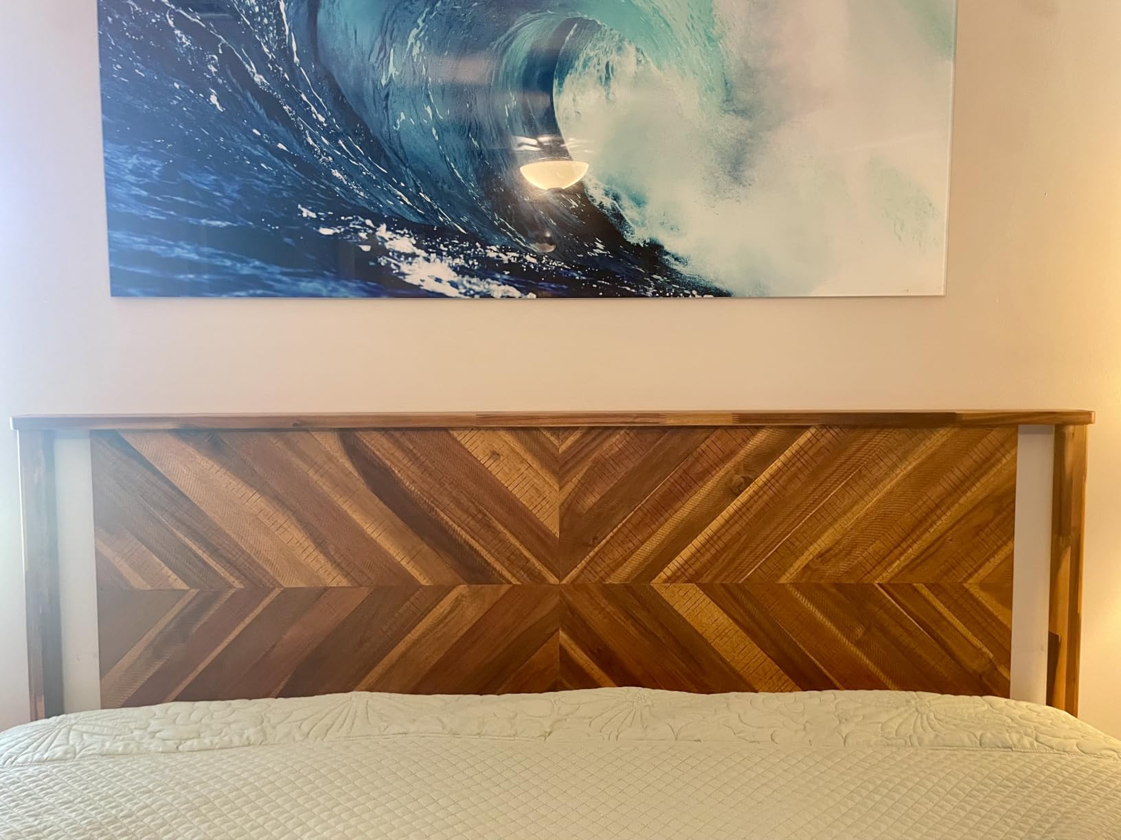 Bme Vivian Headboard ONLY, Rustic & Scandinavian Style with Solid Acacia Wood, Easy Assembly, King, Rustic Golden Brown customer photo 2