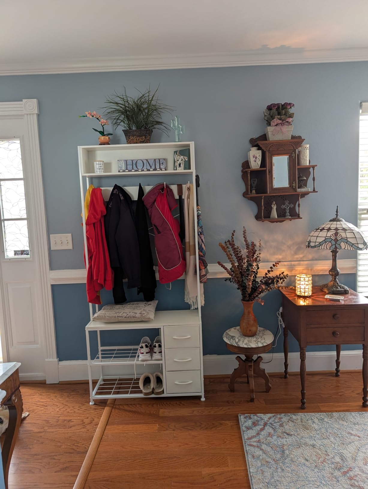 Hall Tree with Bench and 3 Drawers Storage, 31.5