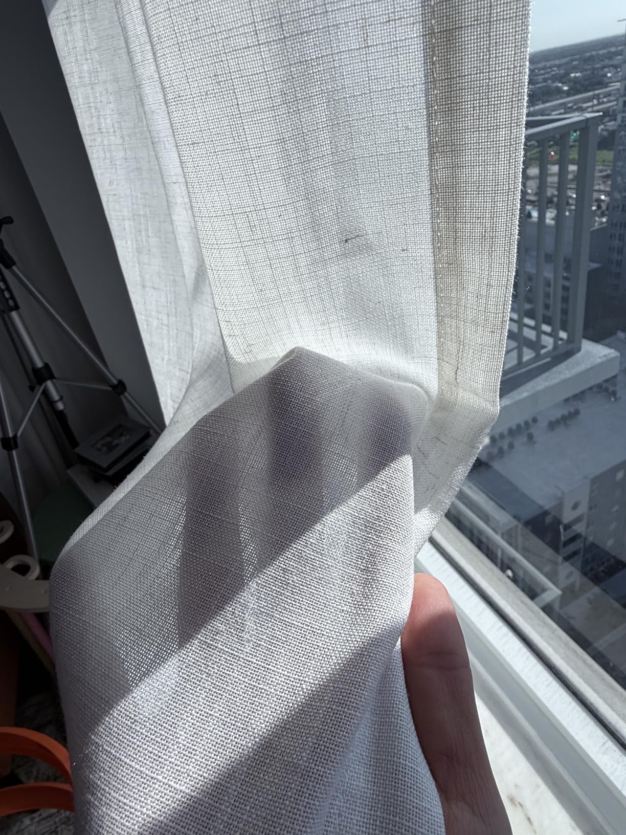 2 Panels Set Cream Linen Curtains 108 inches Long for Living Room Extra Long Back Tab Curtains Neutral Farmhouse Light Filtering Semi Sheer Linen Drapes Ceiling to Floor for Large Window Ivory 9 FT customer photo 1