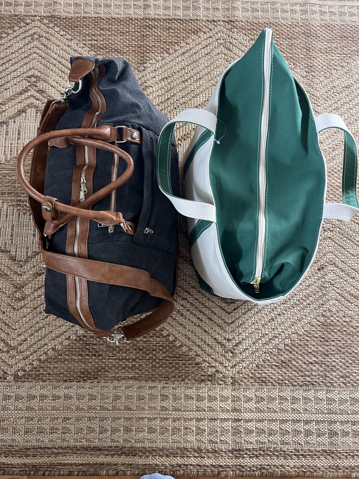 S-ZONE Weekender Bag for Men Canvas Duffle Overnight Travel Bag Army Green | Anti-wrinkle Canvas,Adjustable Shoulder Strap,1 Main Large Compartment and 7 Pockets,with Shoe Compartment customer photo 1