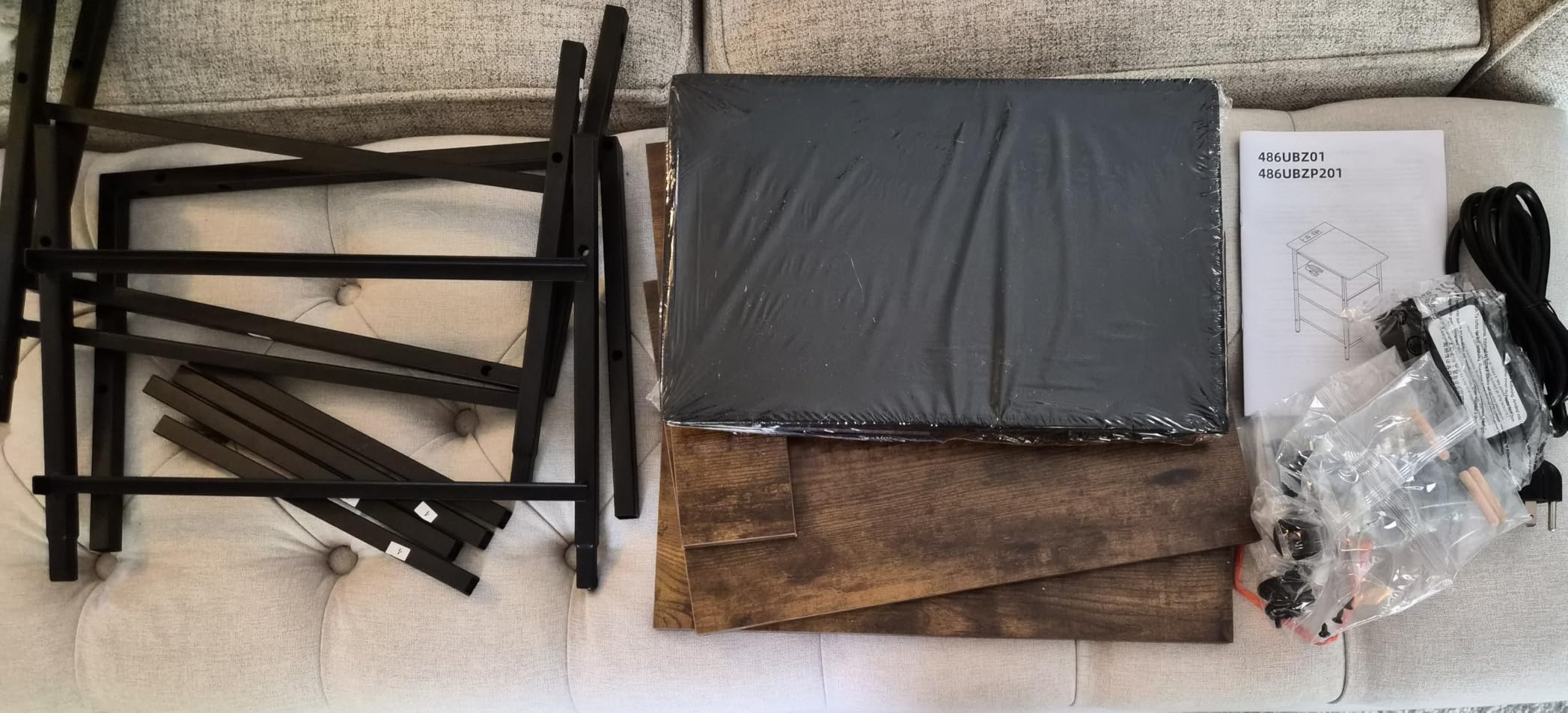 HOOBRO End Table with Charging Station, Narrow Side Table, Nightstand with 2 Non-Woven Drawers, Slim Sofa Side Table, for Small Spaces, Living Room, Bedroom, Rustic Brown and Black BF486UBZ01 customer photo 2