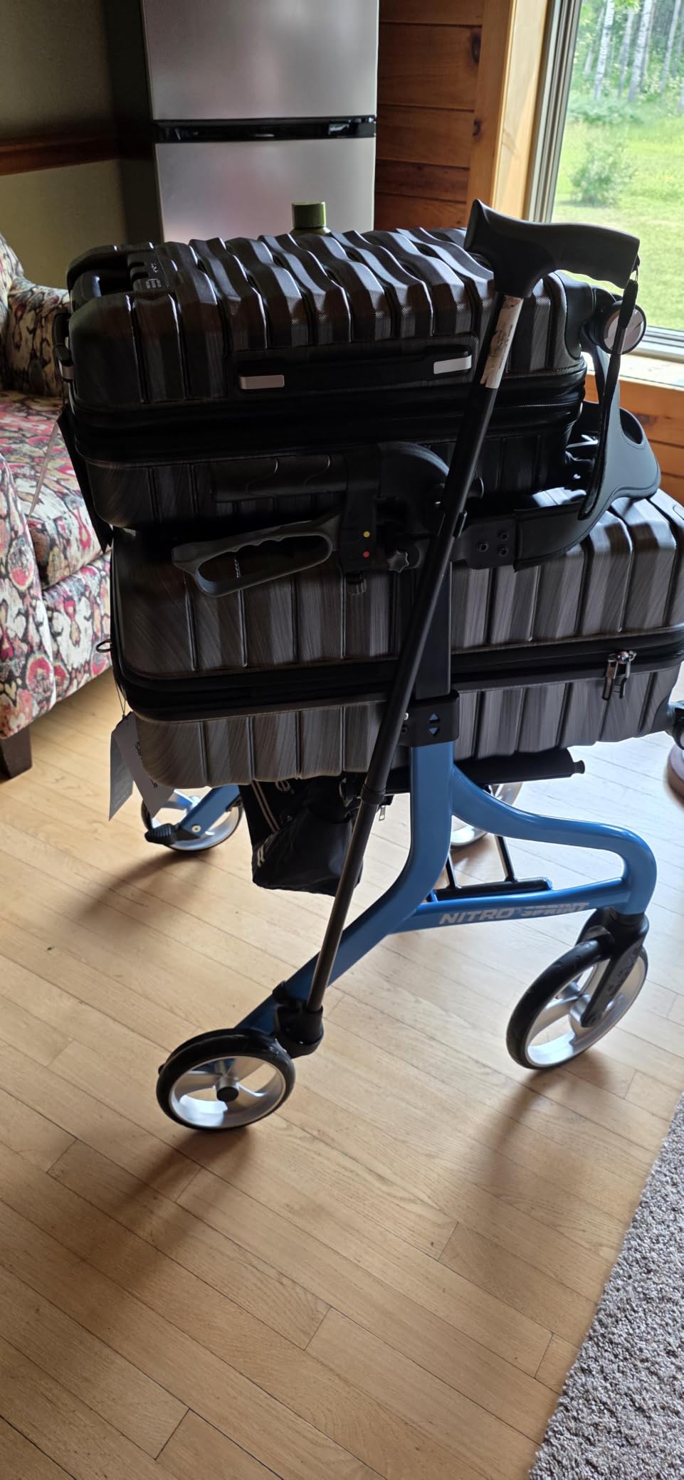 Drive Medical Nitro Sprint Foldable Rollator Walker with Seat - Lightweight Support - Large Wheels - Compact Folding Design - Adjustable Comfort - Standard Size - Red customer photo 1