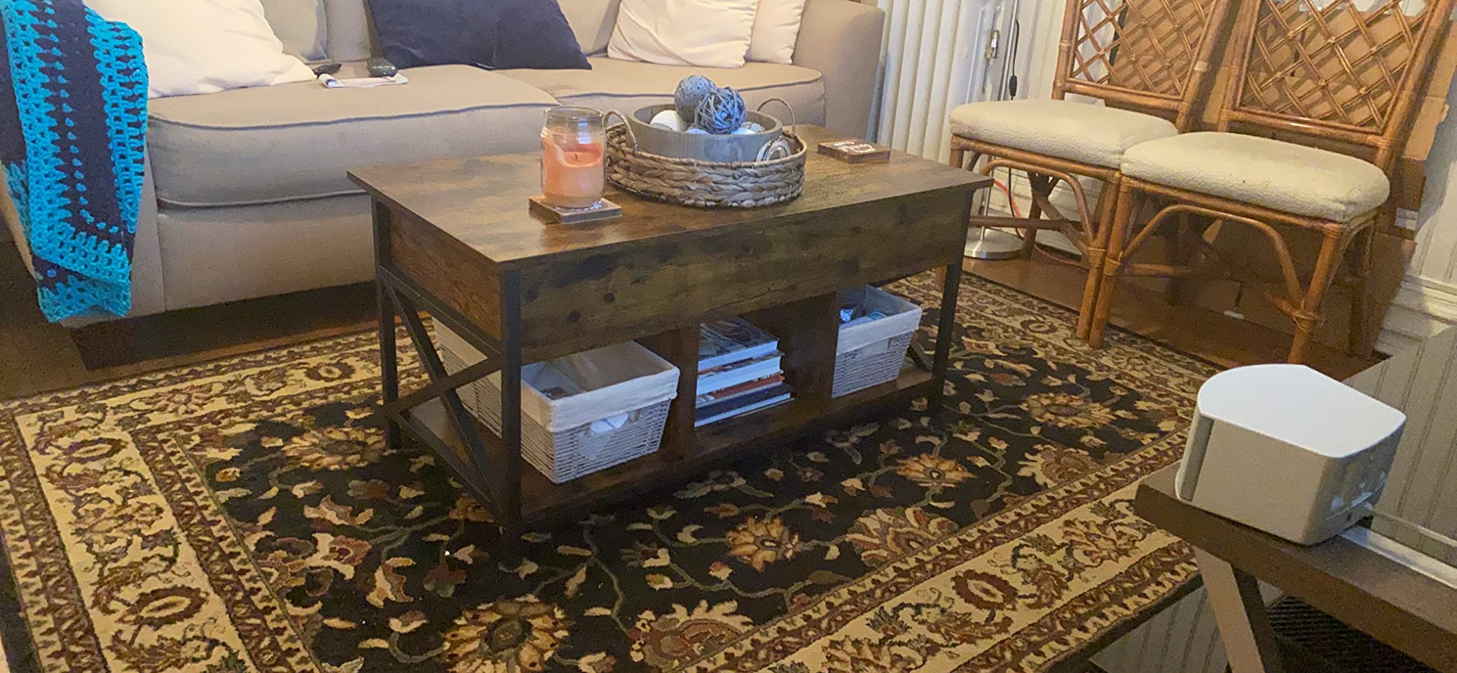 VASAGLE Lift Top Coffee Table, Lift Coffee Table with Storage Shelf, Hidden Compartments and Lifting Top, for Living Room, Office customer photo 2