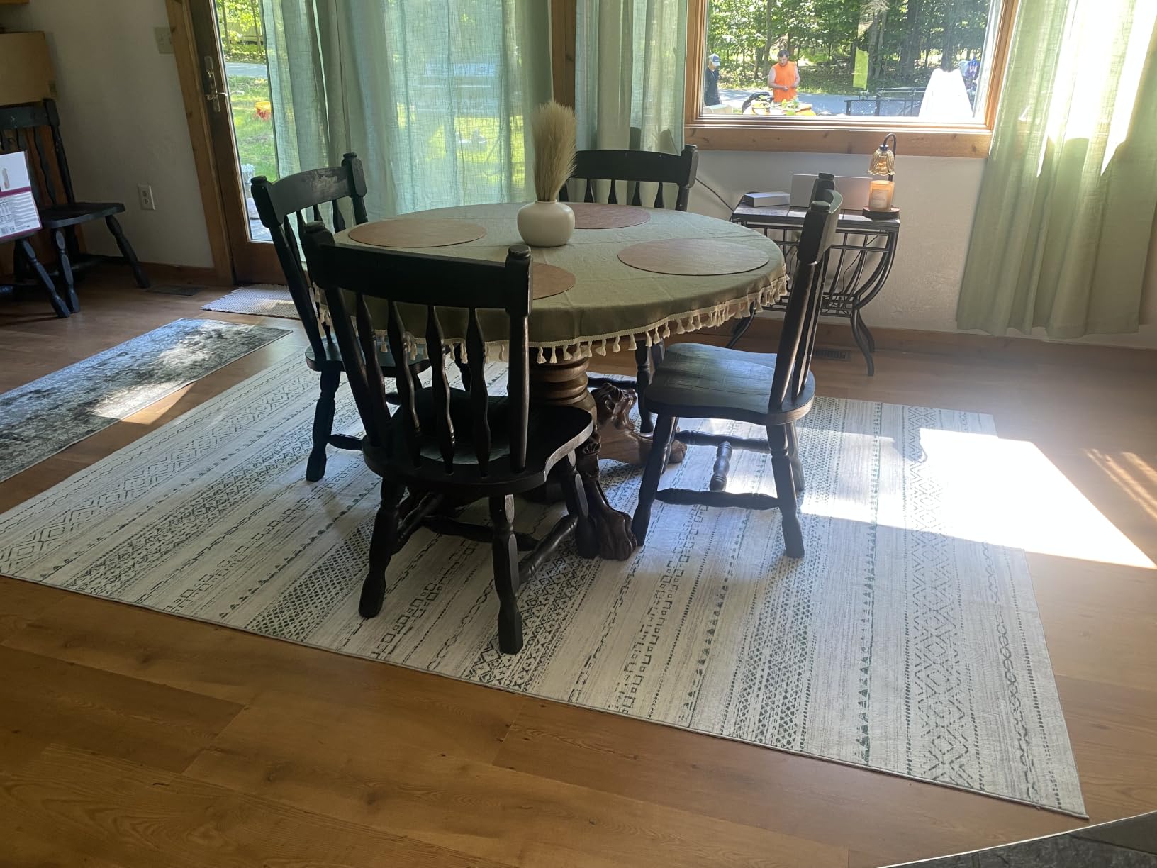Nakagishi Area Rug Living Room Rugs: 8x10 Large Soft Machine Washable Boho Moroccan FarmNeutral Stain Resistant Indoor Floor Carpet for Bedroom Under Dining Table Home Office Decor-Cream Brown customer photo 2