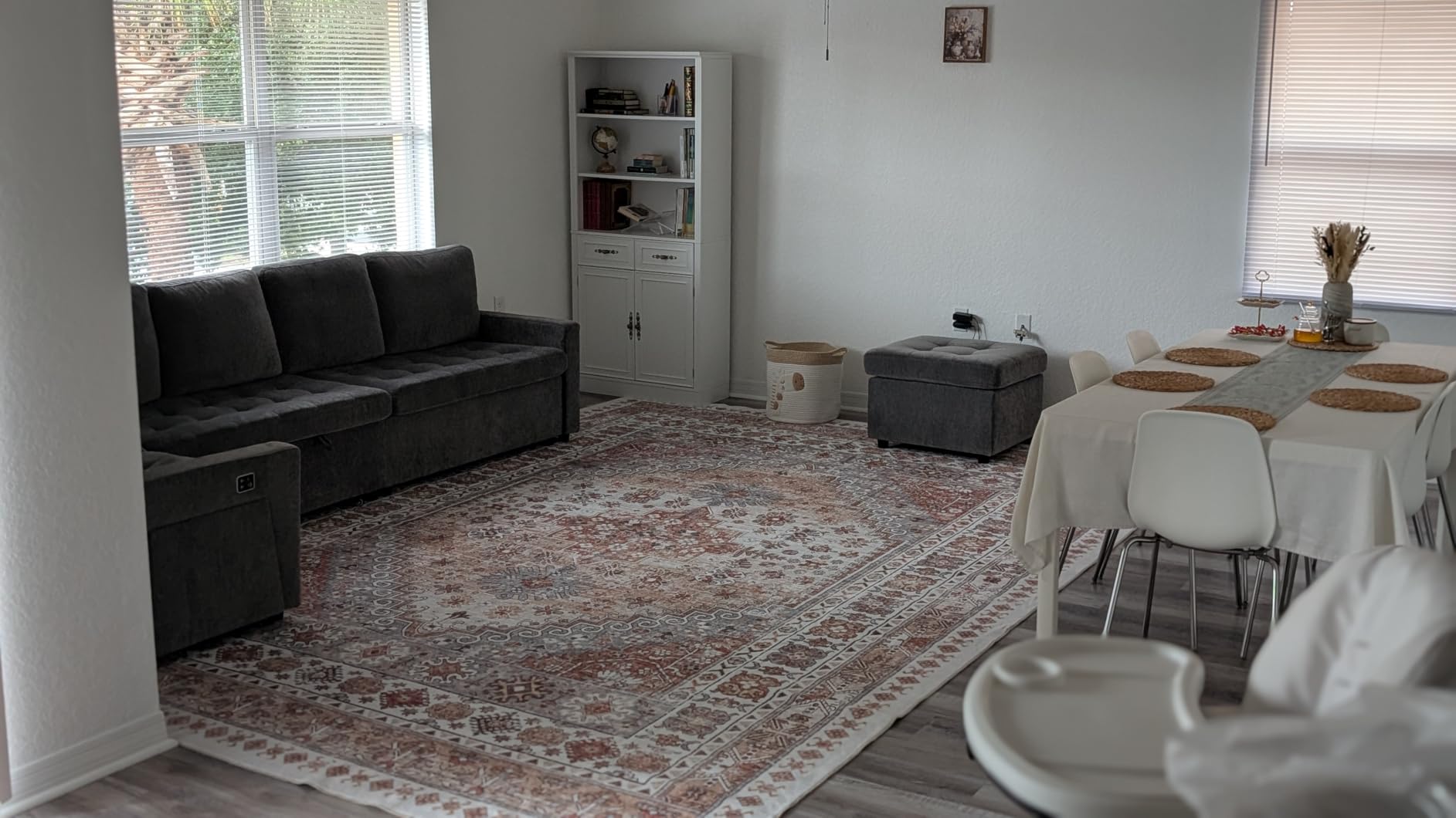 8x10 Area Rugs for Living Room,Large Washable Rug,Orange | Rugs for Bedroom,Dining Room,Office,Low Pile,Soft, Vintage Rug,Stain Resistant Indoor Carpet,Non Slip,Home Decor customer photo 1