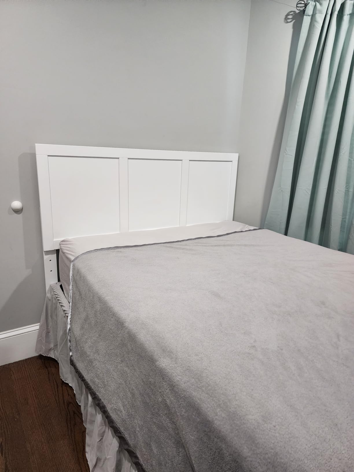 EMMA + OLIVER Omar Queen Size Wooden Headboard Only, Four Panel Headboard in White customer photo 2