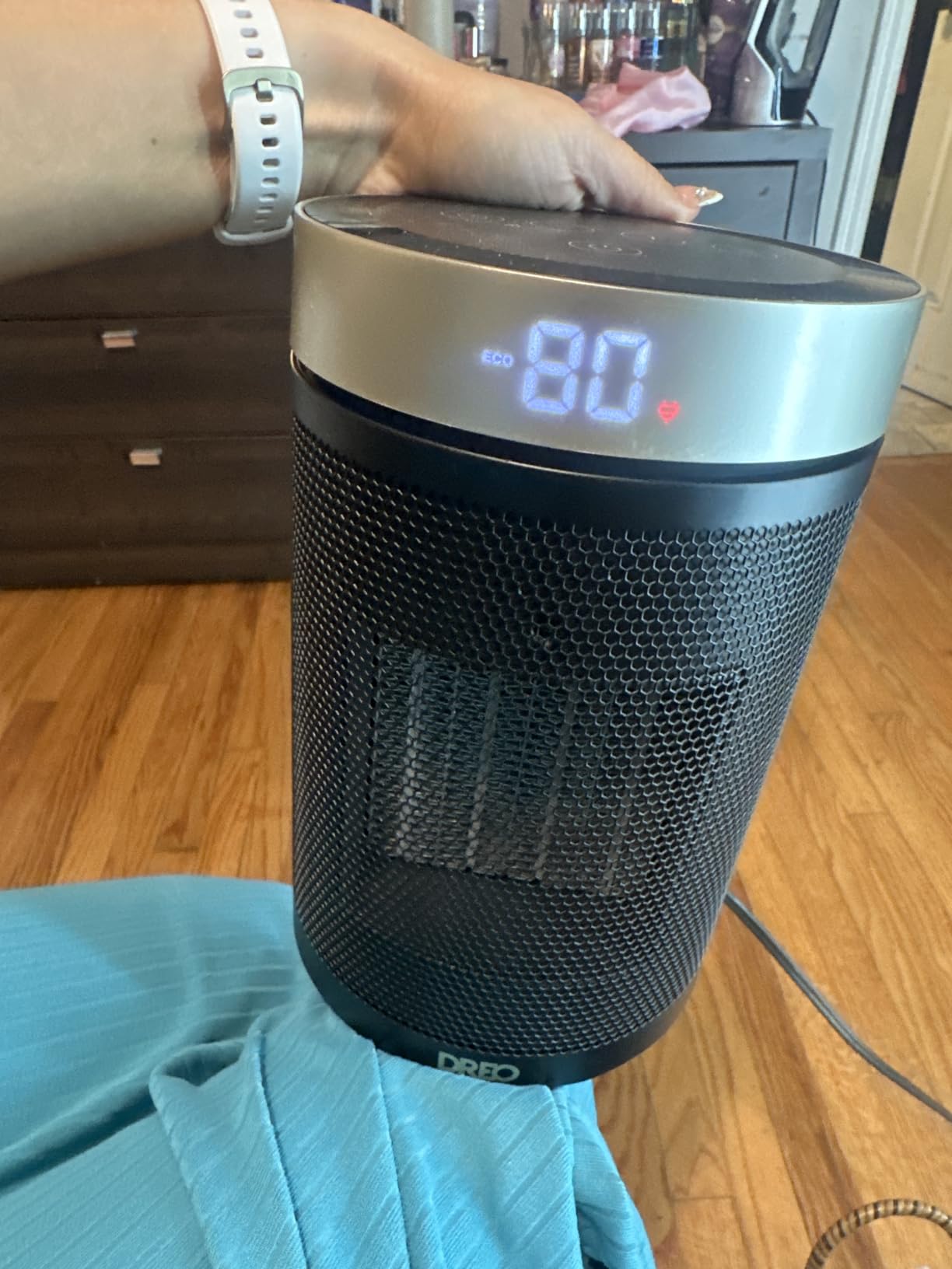 DREO Space Heater, Portable Electric Heaters for Indoor Use with Thermostat and Remote, 2024 Upgraded, Digital Display, 12H Timer, 5 Mode, 1500W PTC Ceramic Fast Safety Heat for Office Bedroom Home customer photo 2