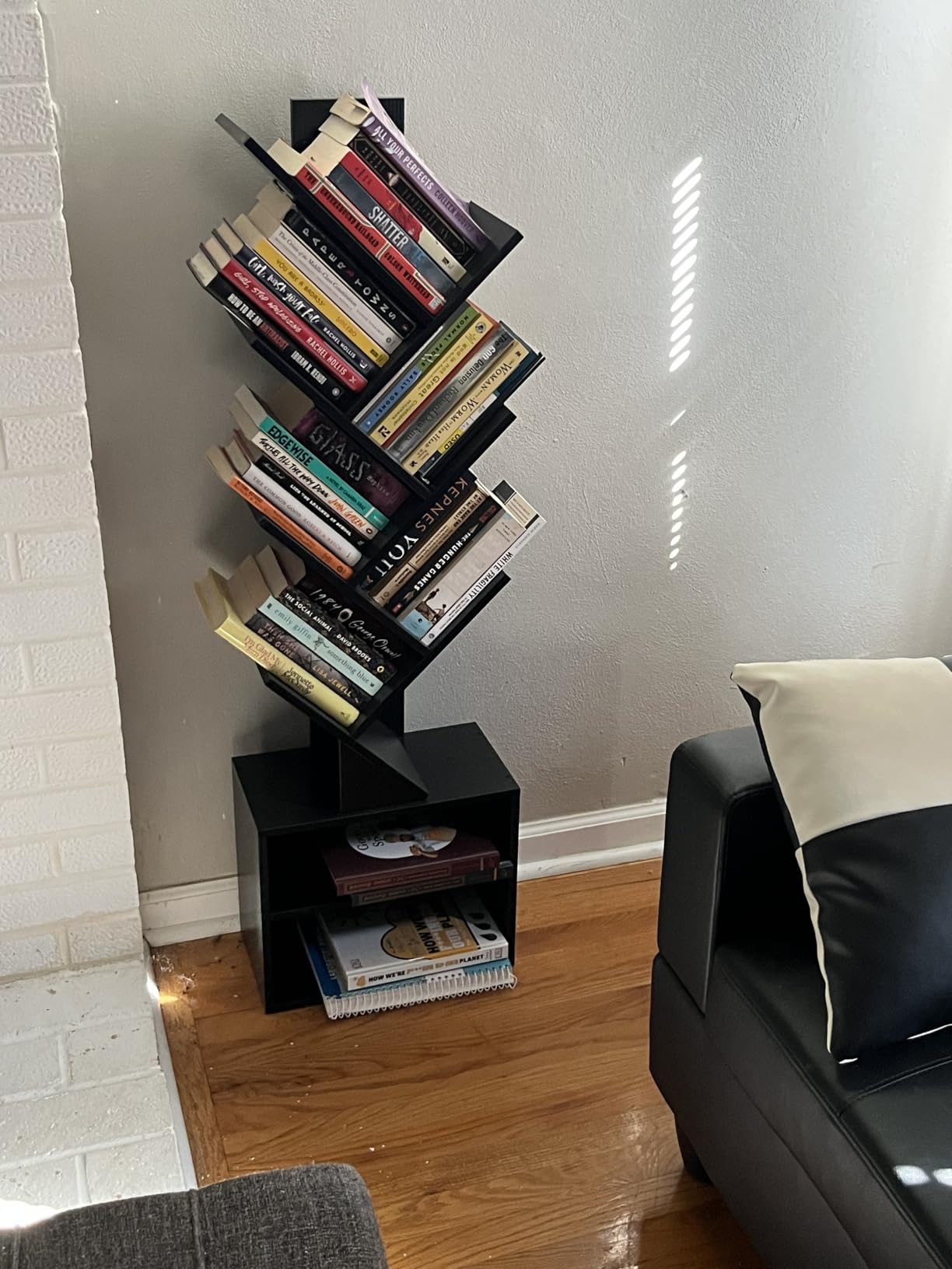 SUNMORY 6 Tier Tree Bookshelf, Tall Small Bookcase with Storage Cabinet customer photo 2