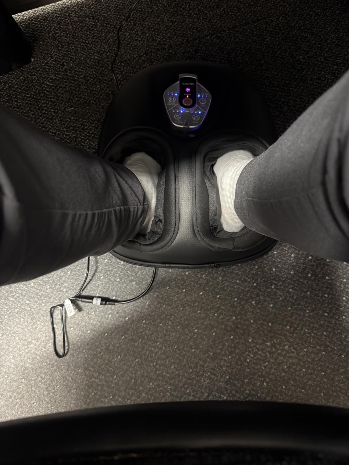 RENPHO Foot Massager with Heat, FSA Eligible HSA | Exclusive Pressure Monitoring Tech, Cordless Remote, 3 Heat & Compression Levels, NTC Temperature Control Tech, Up to Size 12 customer photo 2