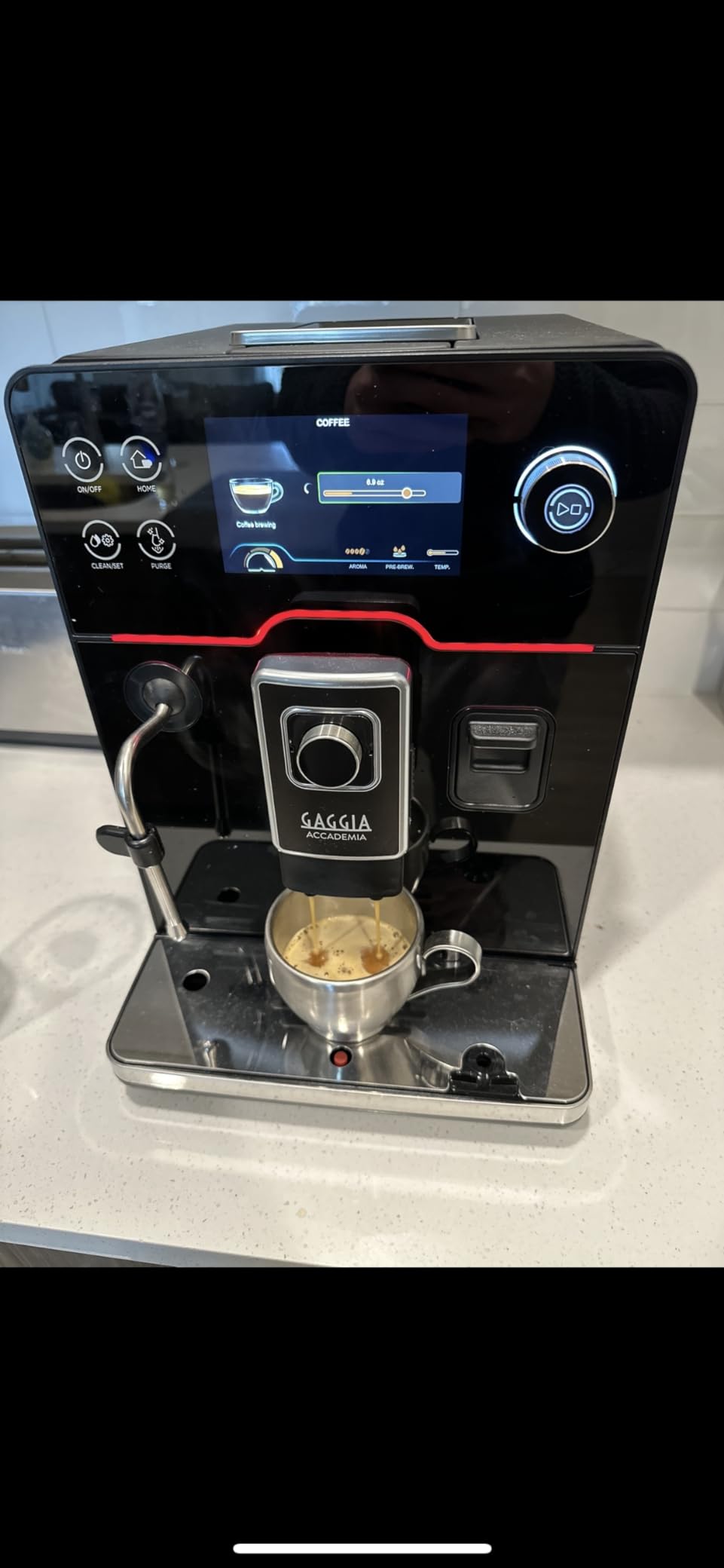 Gaggia Accademia Luxury Italian Fully Automatic Espresso Machine with 19 Customized Drink Settings, RI9782/46 Brushed Stainless customer photo 1