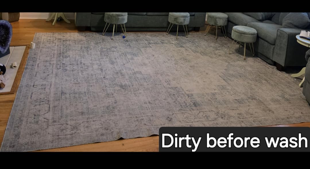 LIVEBOX Washable Area Rug 8x10 Rugs for Living Room Bedroom, Non-Slip Boho Neutral Carpet for Dining Room Office, Low-Pile Farmhouse Soft Carpets for Kids Nursery Room Playroom, Tan customer photo 1