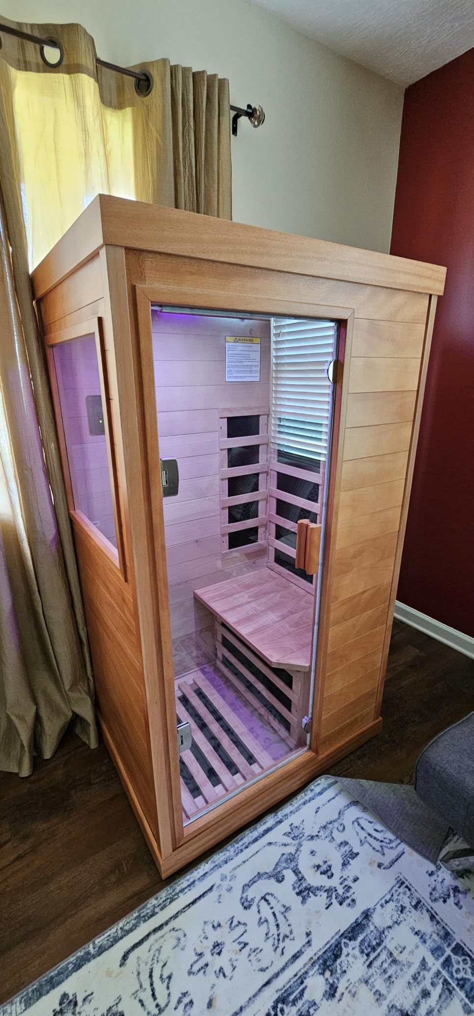 OUTEXER Infrared Sauna 2000W 120V Wooden Sauna Home Spa Room for Two Person | 20A Low-EMF Indoor Saunas with 7 Color Starry Sky Ceiling Light for Two Person 74.8*47.2*41.3Inch customer photo 2