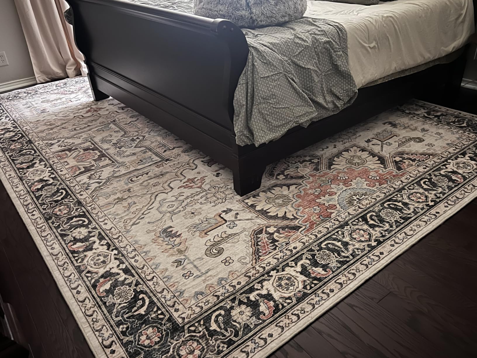 Vintage 6x9 Rugs for Living Room Washable Area Rug Multi Color | Soft, Pet & Kid Friendly, Ultra Thin Carpet for Living Room/Bedroom/Nursery/Kitchen, Indoor Daily Home Decor customer photo 1