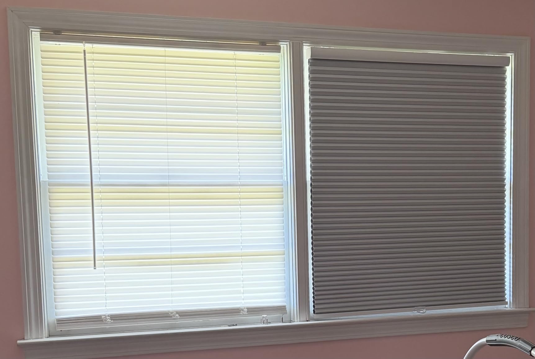 Custom Cordless Blackout Cellular Shades for Windows, Honeycomb Window Shades with Thermal Insulation, Child & Pet Safe Room Darkening Shade, Easy Install, Custom Size, White customer photo 1