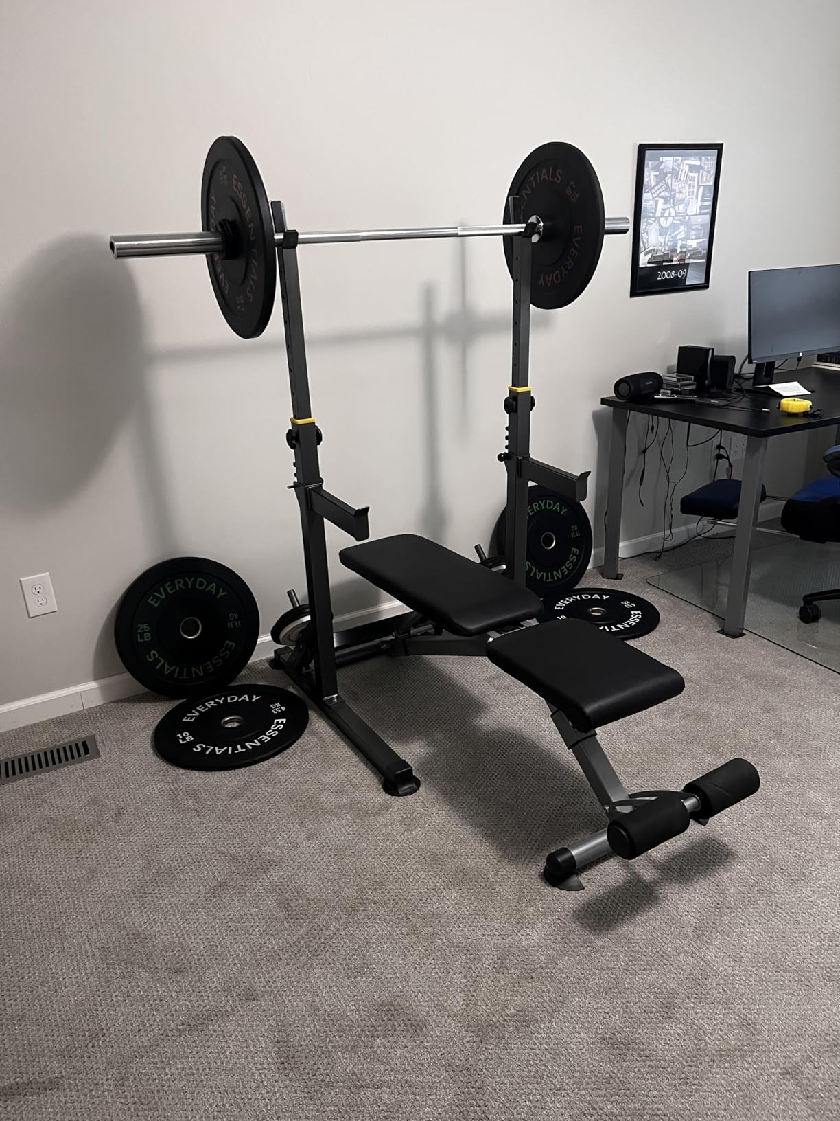 K KiNGKANG Squat Rack, 600lbs Adjustable Barbell Rack for Home Gym customer photo 2