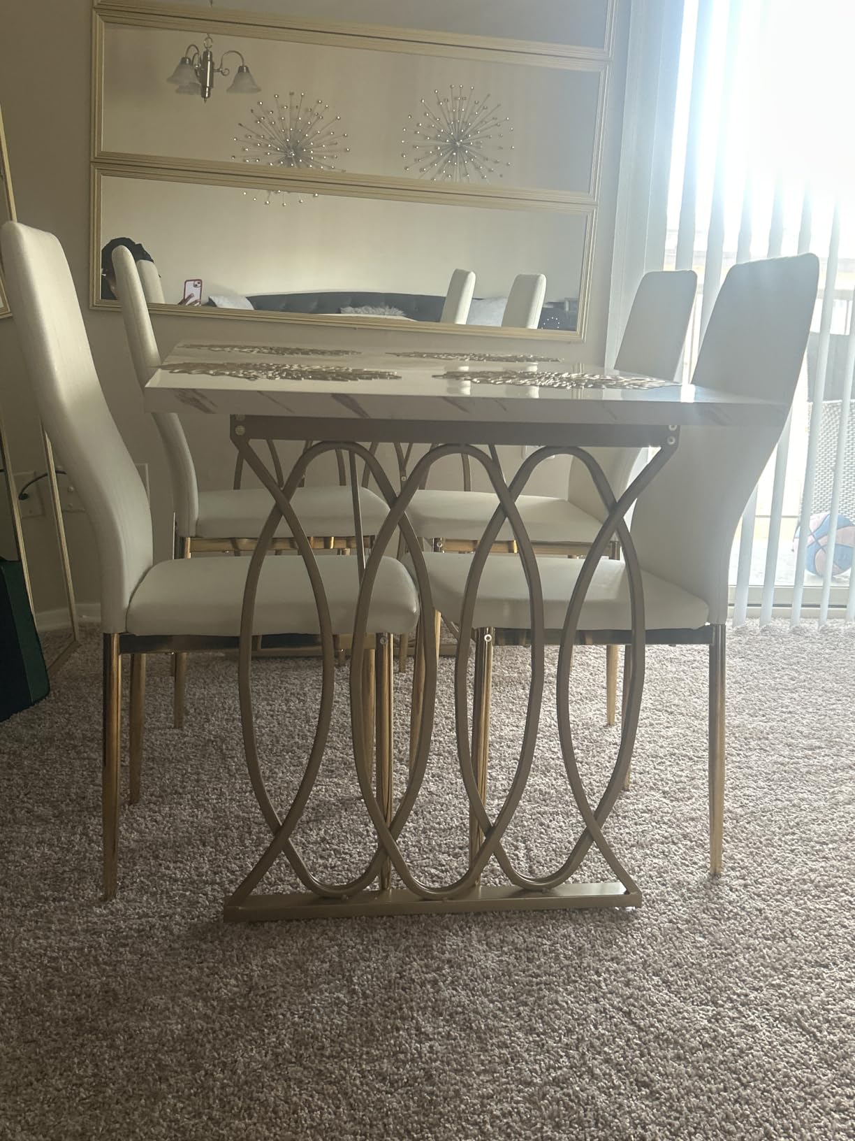 LITTLE TREE Modern Dining Table for 4-6 People, 63