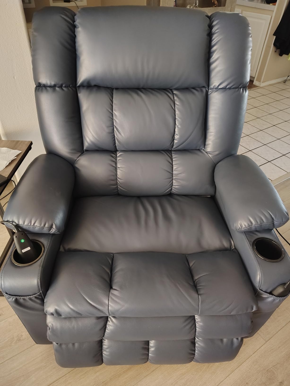 MCombo Oversized Dual Motor Power Lift Recliner Chair for Elderly R7891 | Heat and Massage, Zero Gravity Lift Chair, Infinite Position, USB Ports, Big& Tall, Faux Leather (Large-Wide, Dark Brown) customer photo 2