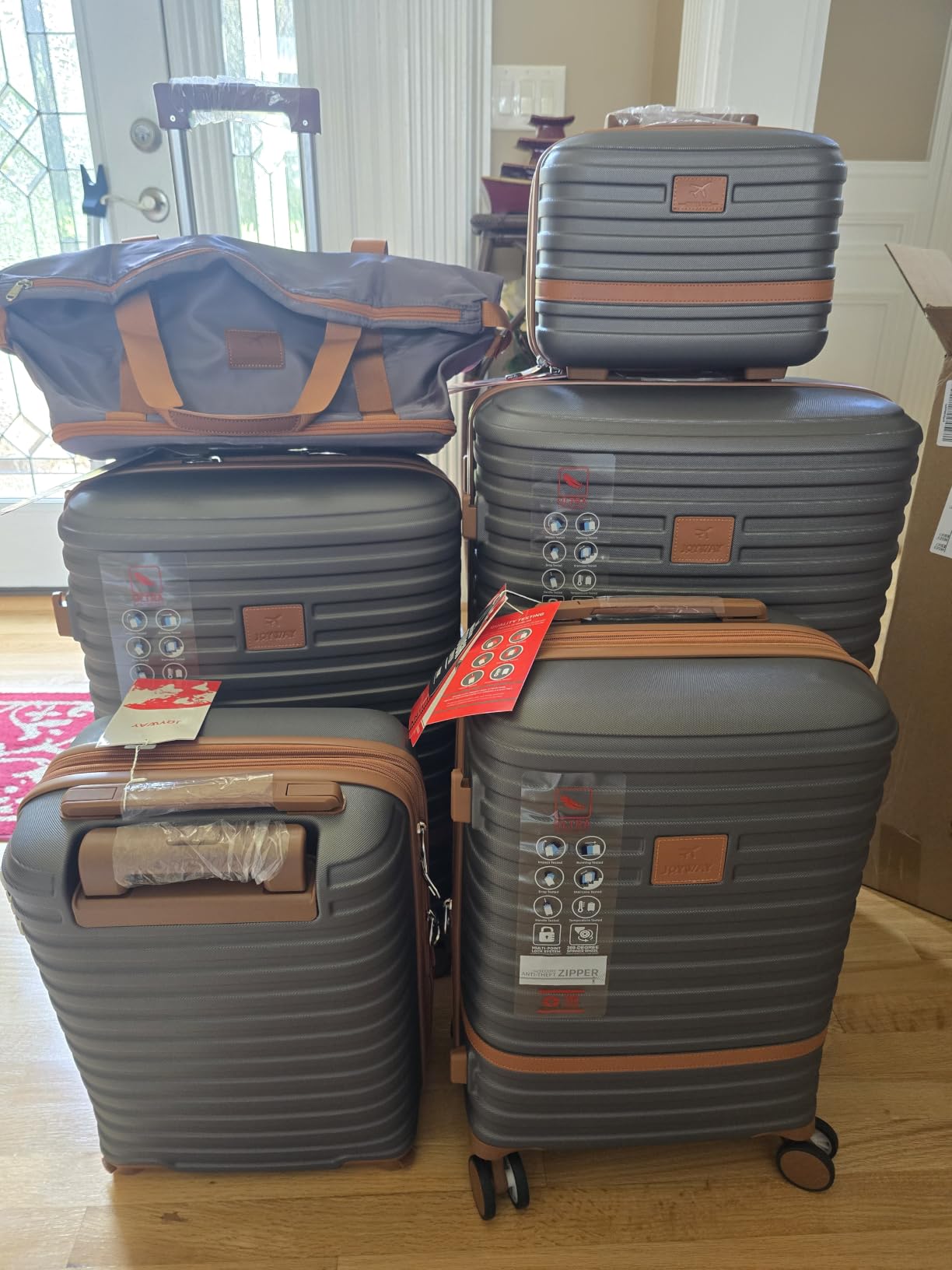 Luggage Set 7 Piece Suitcase Sets with Spinner Wheel,Hardside Expandable Travel Luggage with TSA Lock (18/20/24/28 White customer photo 2