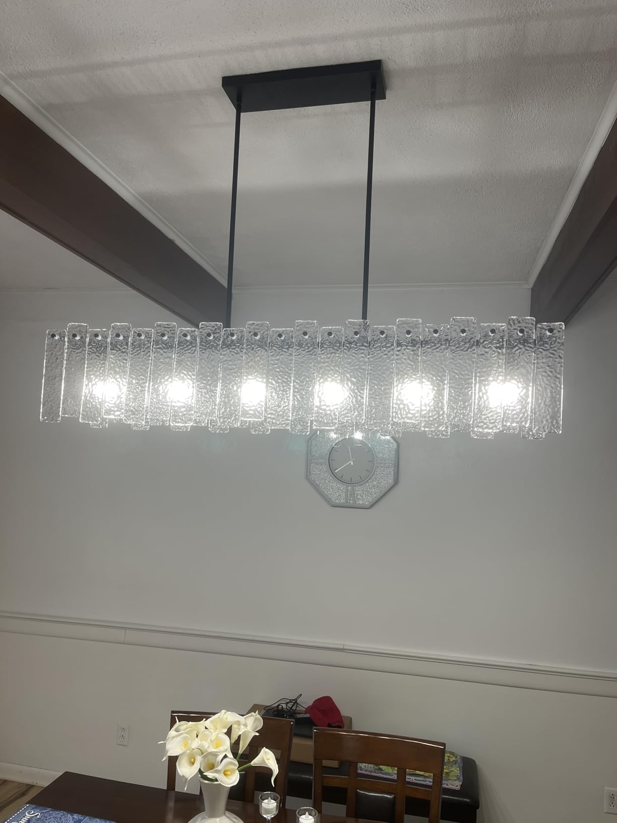 Modern Black Rectangle Chandelier, 48
