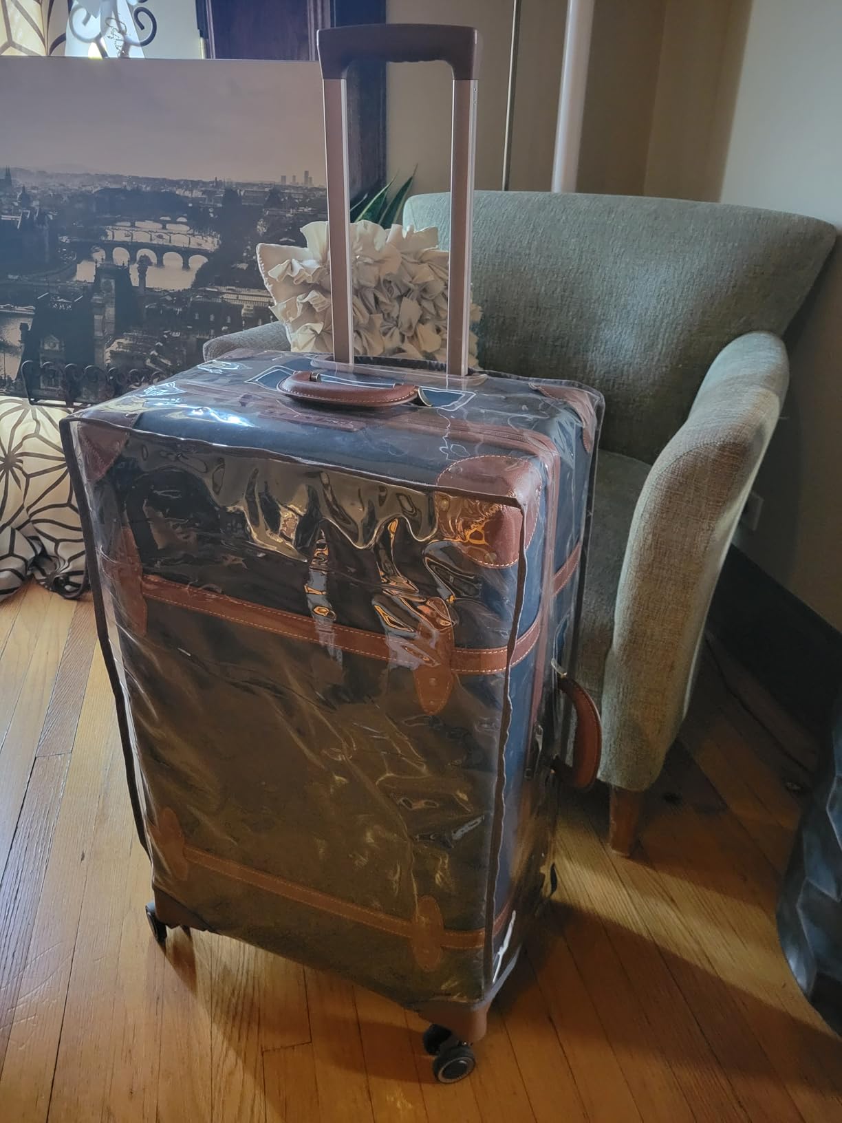 NZBZ Vintage Luggage Set for Women, 3 Piece Retro Trunk Suitcase Set with Spinner Wheels, PU Leather customer photo 2