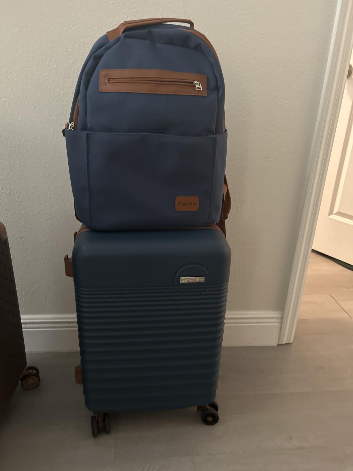 Carry On Luggage 22x14x9 Airline Approved Suitcase with Wheels, 3 Piece | Carry On Travel Luggage TSA Lock Spinner Wheels Hardshell Lightweight ABS+PC Luggage Set customer photo 1