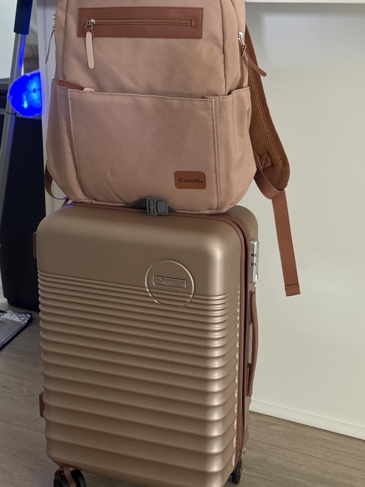 Carry On Luggage 22x14x9 Airline Approved Suitcase with Wheels, 3 Piece | Carry On Travel Luggage TSA Lock Spinner Wheels Hardshell Lightweight ABS+PC Luggage Set customer photo 2